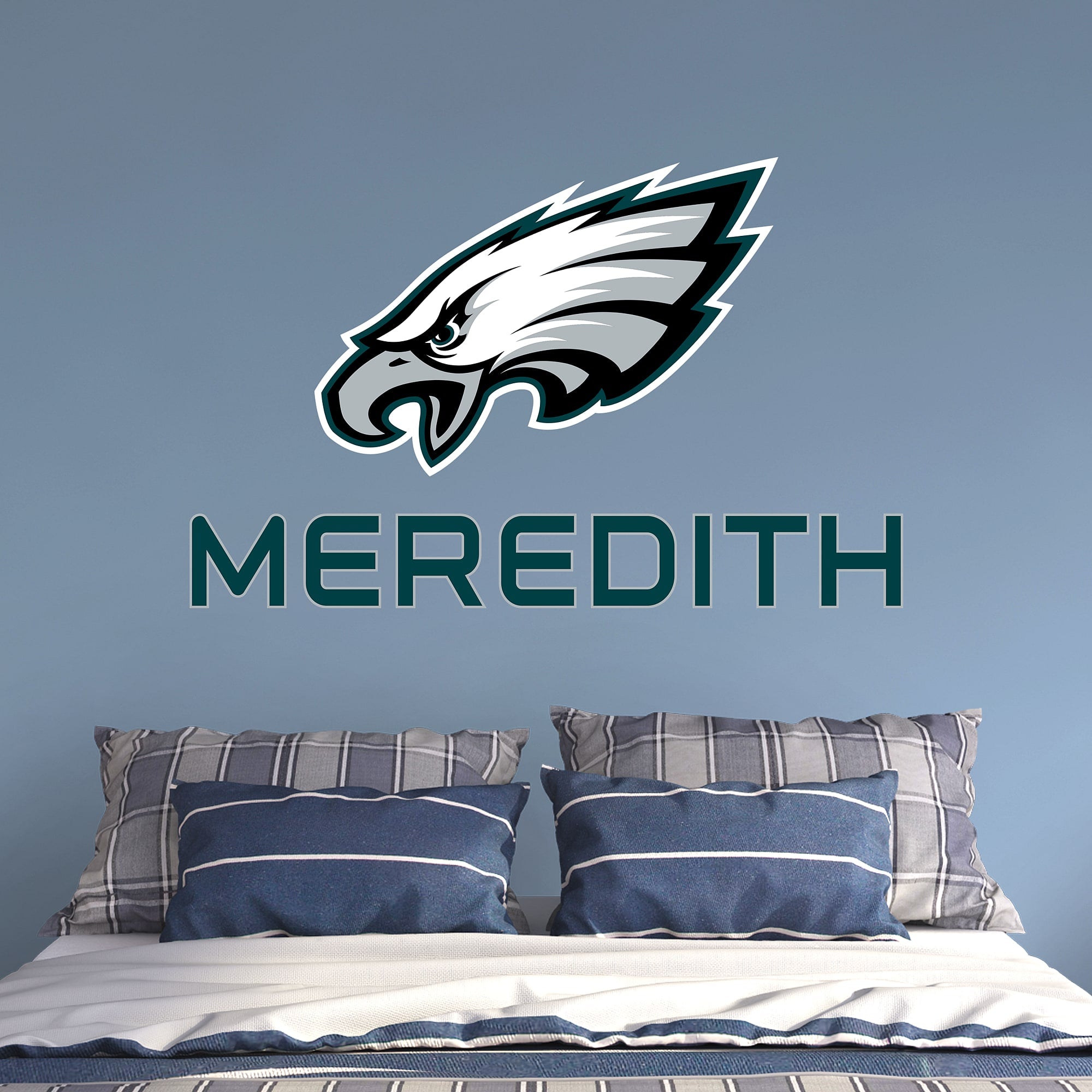 Philadelphia Eagles: Stacked Personalized Name - Officially Licensed NFL Transfer Decal in Green (52"W x 39.5"H) by Fathead | Vi