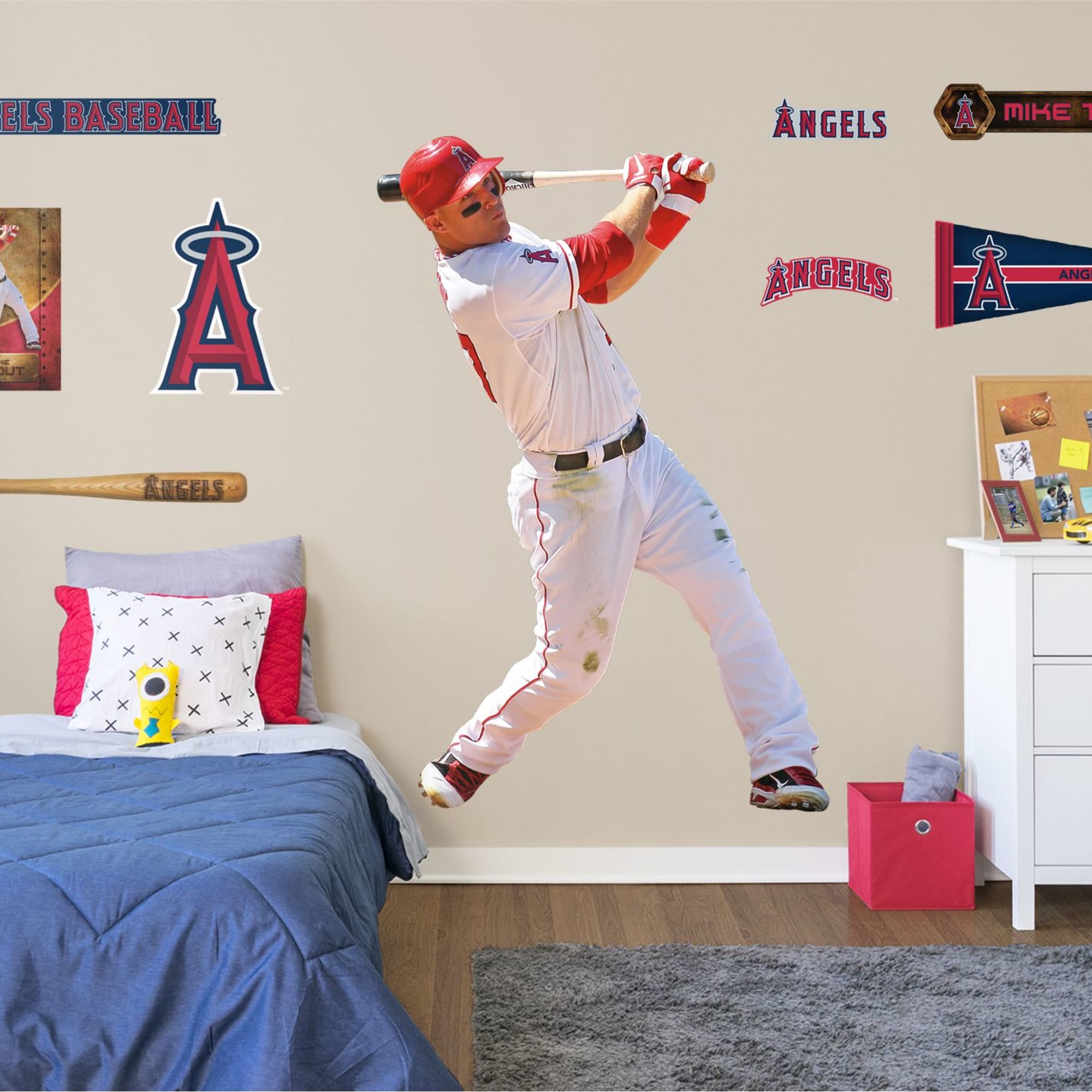 Mike Trout for LA Angels - Officially Licensed MLB Removable Wall Decal XL by Fathead | Vinyl