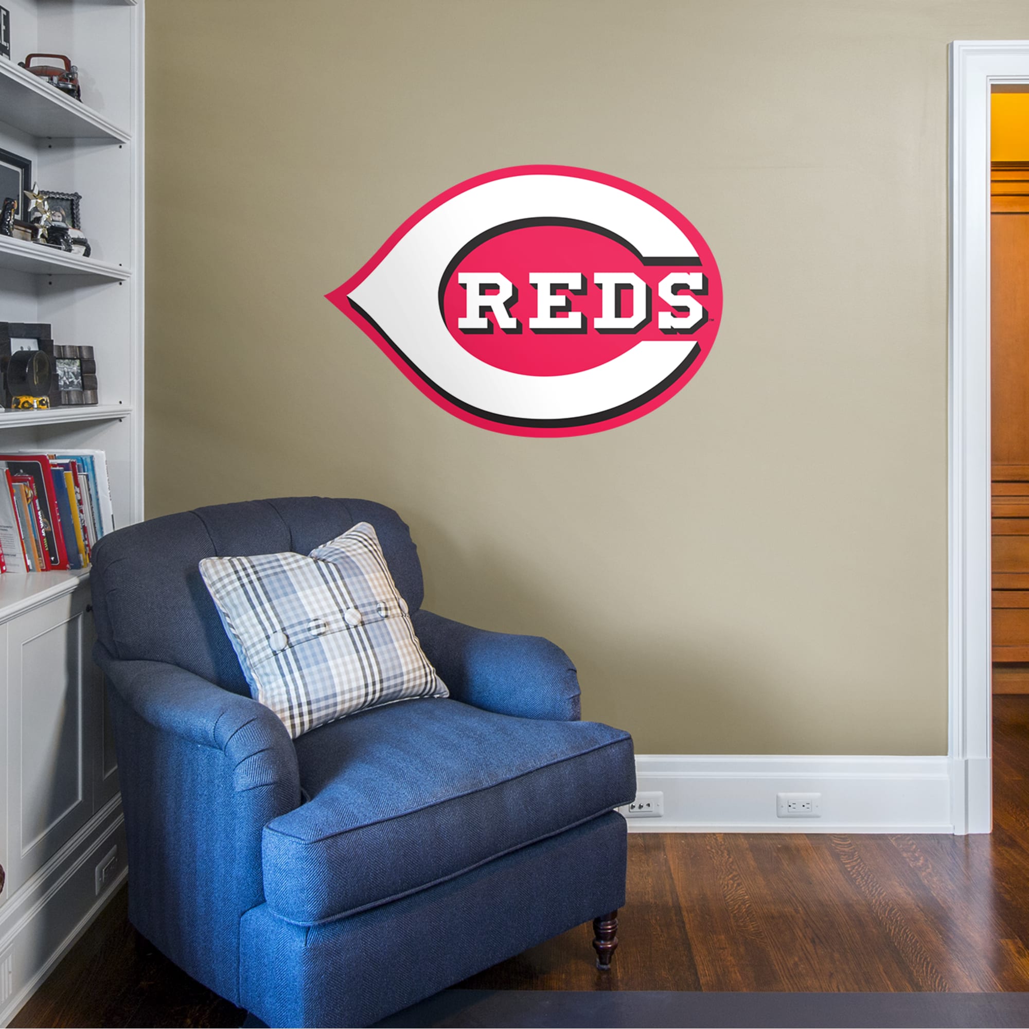 Cincinnati Reds: Logo - Officially Licensed MLB Removable Wall Decal Giant Logo (45"W x 31"H) by Fathead | Vinyl