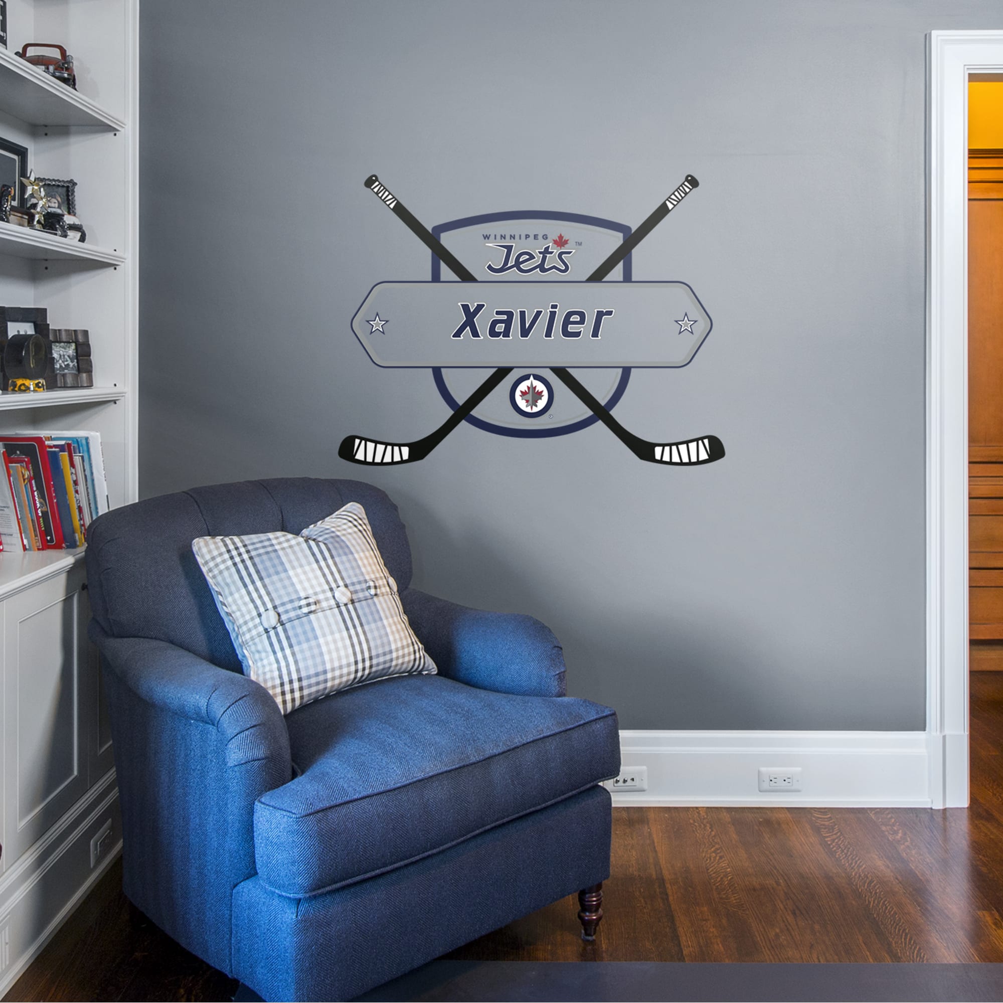 Winnipeg Jets: Personalized Name - Officially Licensed NHL Transfer Decal 51.0"W x 38.0"H by Fathead | Vinyl