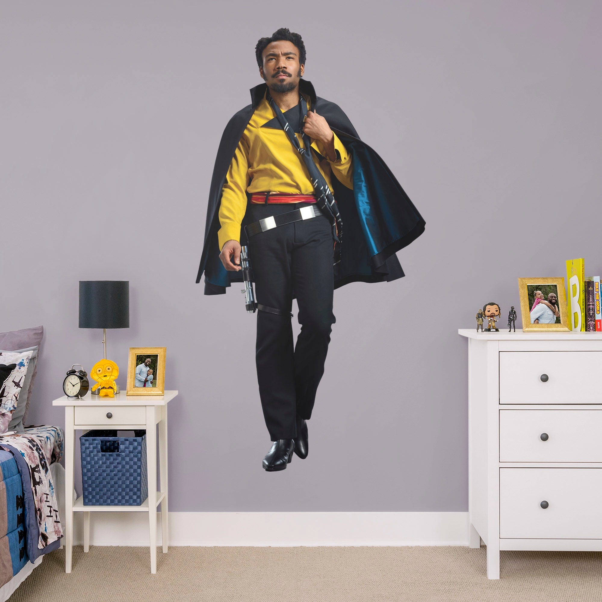 Lando Calrissian - Solo: A Star Wars Story - Officially Licensed Removable Wall Decal Life-Size Character + 2 Decals (40"W x 78"