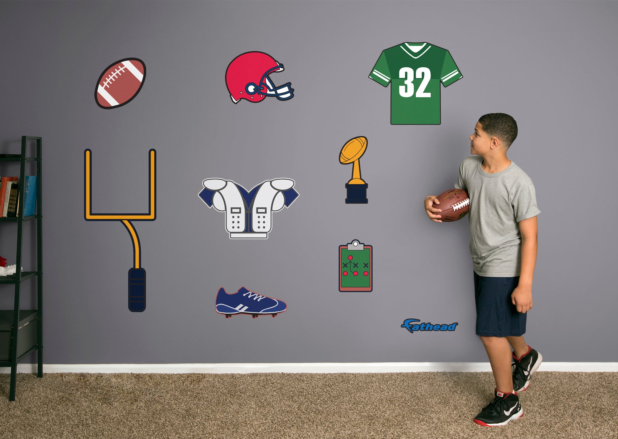 Sports Football Collection - Removable Wall Decal Collection (24"W x21"H) by Fathead | Vinyl