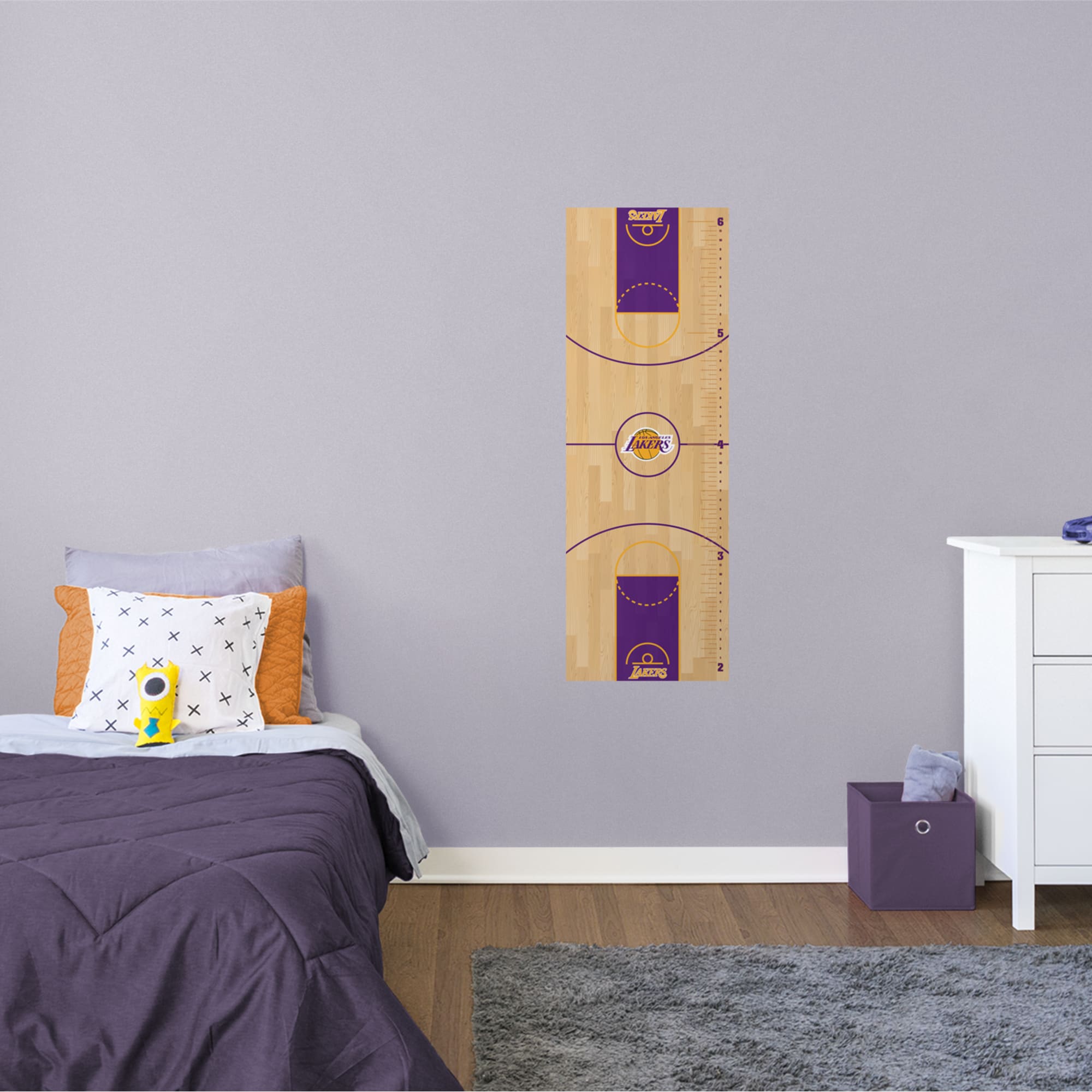 Los Angeles Lakers: Growth Chart - Officially Licensed NBA Removable Wall Decal 17.5"W x 51.0"H by Fathead | Vinyl