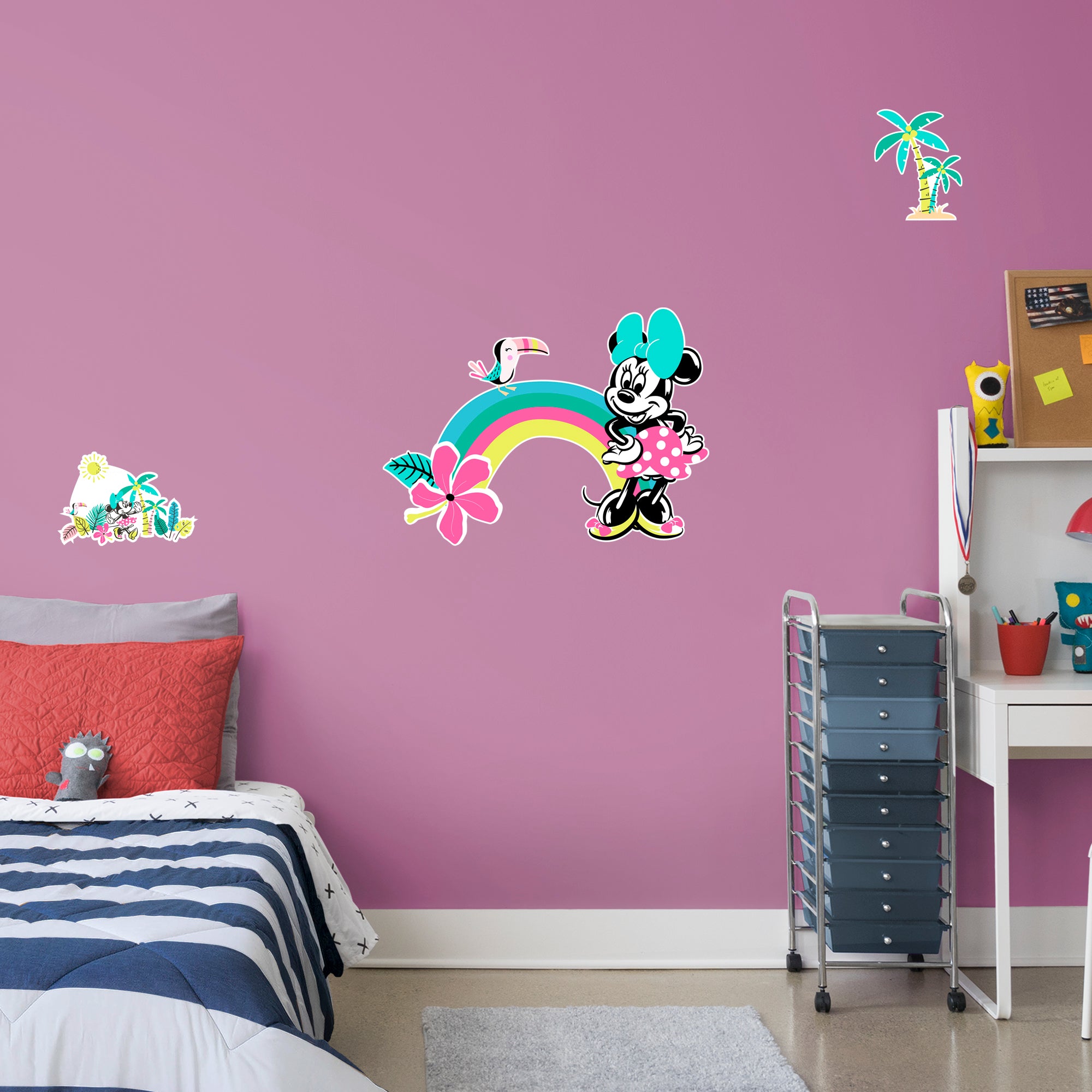 Minnie Mouse Tropical Fun - Officially Licensed Disney Removable Wall Decal XL by Fathead | Vinyl