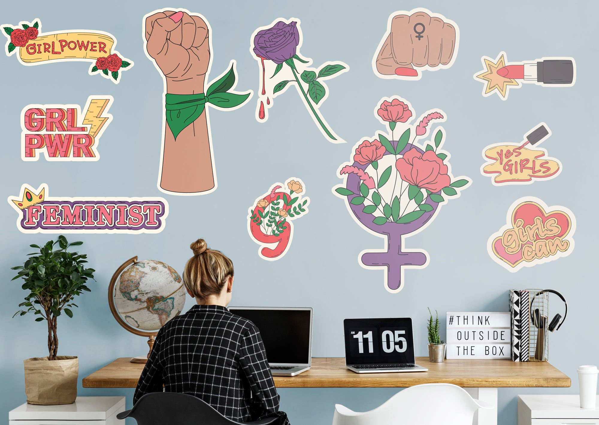 Womens Day Icons COLLECTION - Removable Wall Decal Collection (21.1"W x 20.6"H) by Fathead | Vinyl