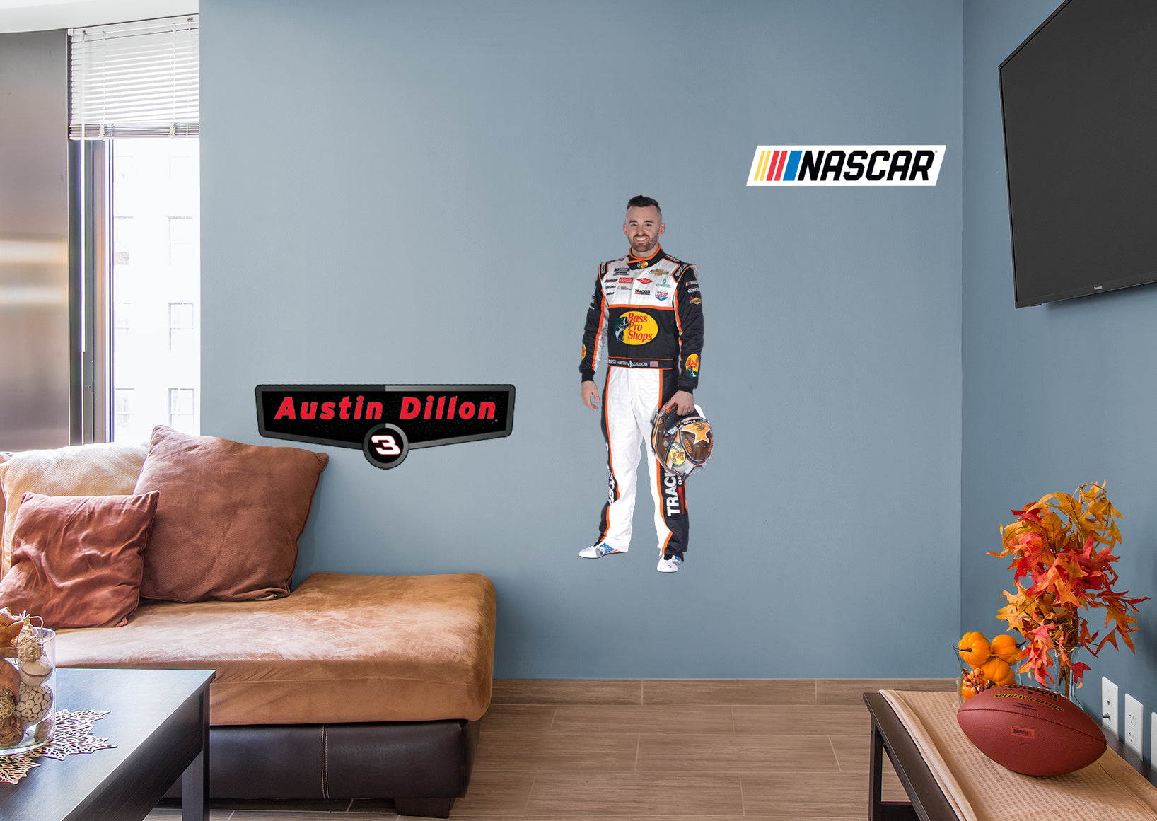 Austin Dillon 2021 Driver - Officially Licensed NASCAR Removable Wall Decal Giant Character + 2 Decals (18"W x 51"H) by Fathead