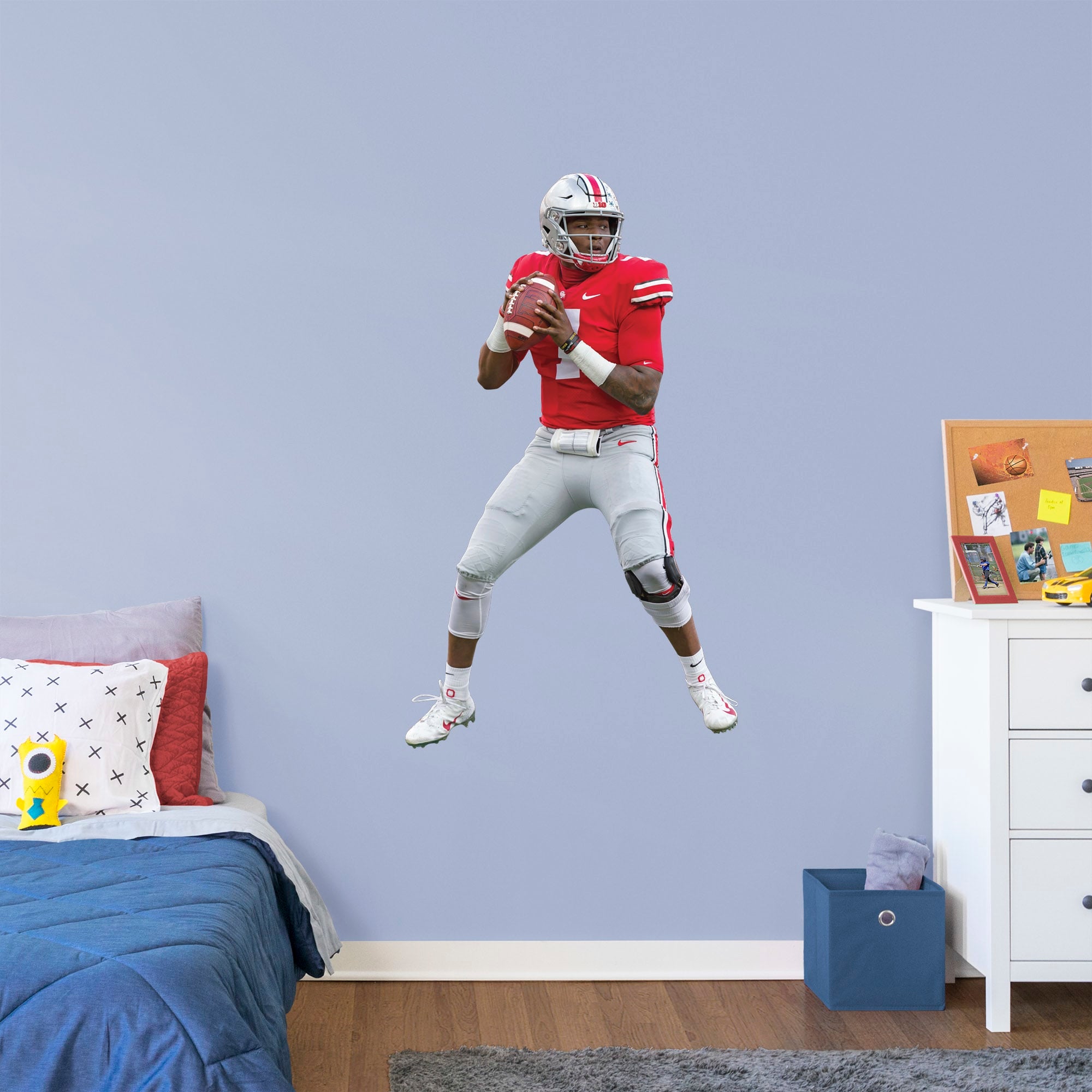 Dwayne Haskins for Ohio State Buckeyes: Ohio State - Officially Licensed Removable Wall Decal Giant Athlete + 2 Decals (29"W x 5