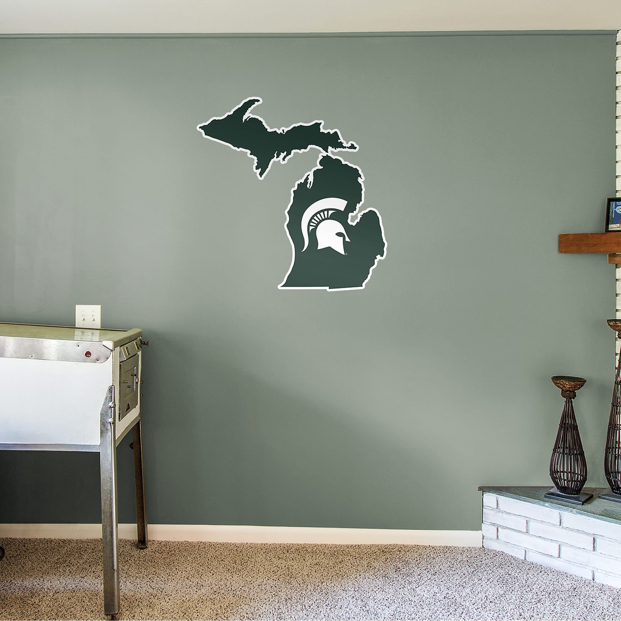 Michigan State Spartans: State of Michigan - Officially Licensed Removable Wall Decal 37.0"W x 38.0"H by Fathead | Vinyl