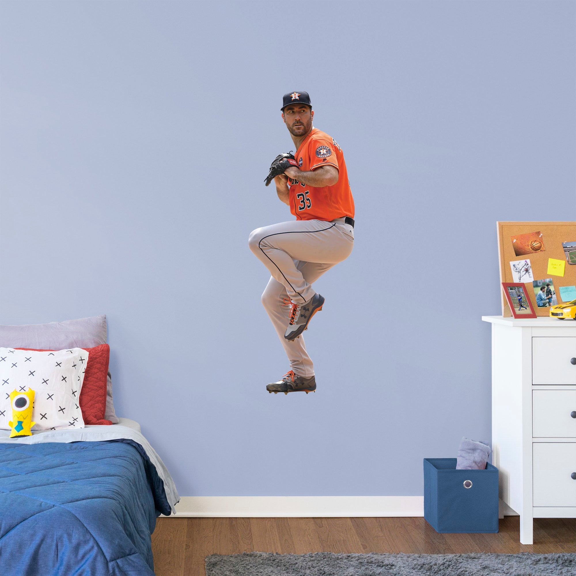 Justin Verlander for Houston Astros - Officially Licensed MLB Removable Wall Decal Giant Athlete + 2 Decals (18"W x 51"H) by Fat