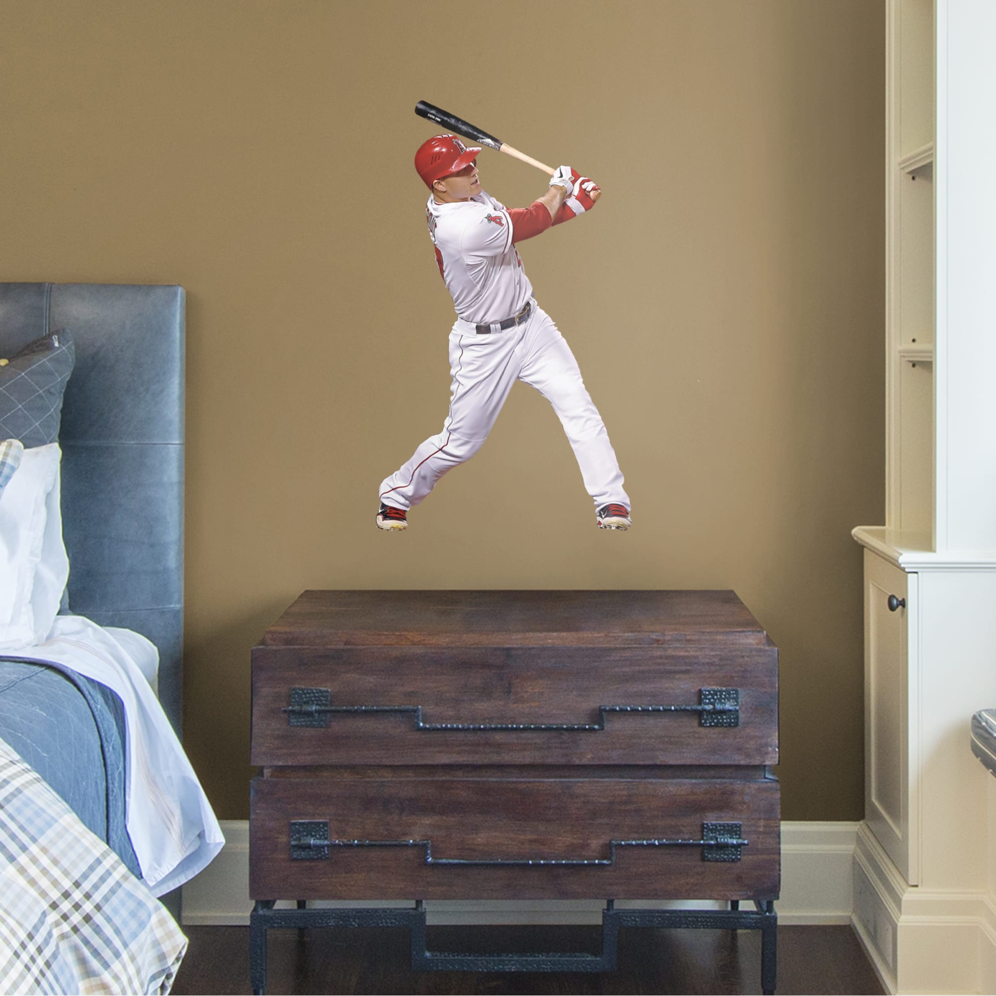 Mike Trout for LA Angels - Officially Licensed MLB Removable Wall Decal 21.0"W x 36.0"H by Fathead | Vinyl