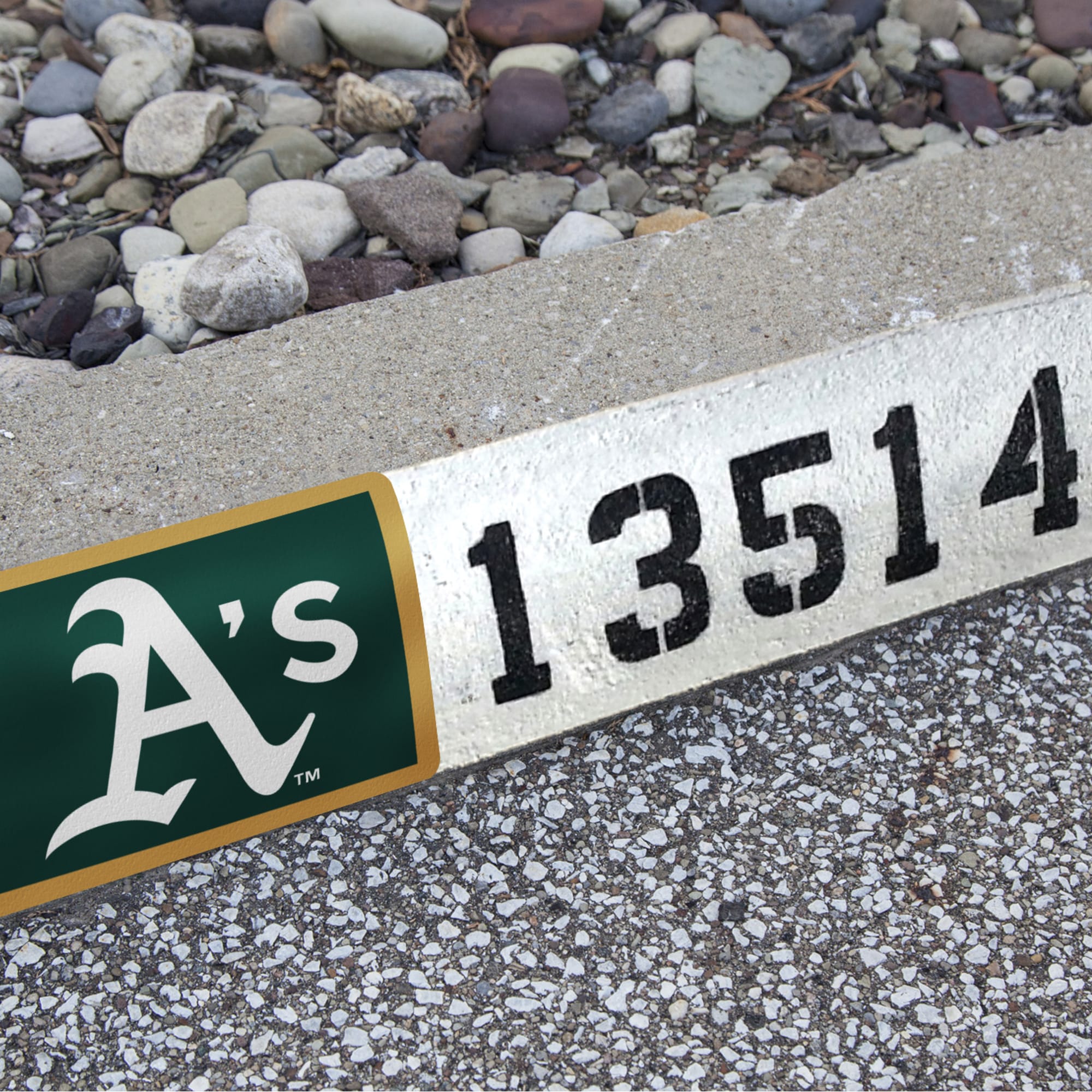 Oakland Athletics: Address Block - Officially Licensed MLB Outdoor Graphic 6.0"W x 8.0"H by Fathead | Wood/Aluminum