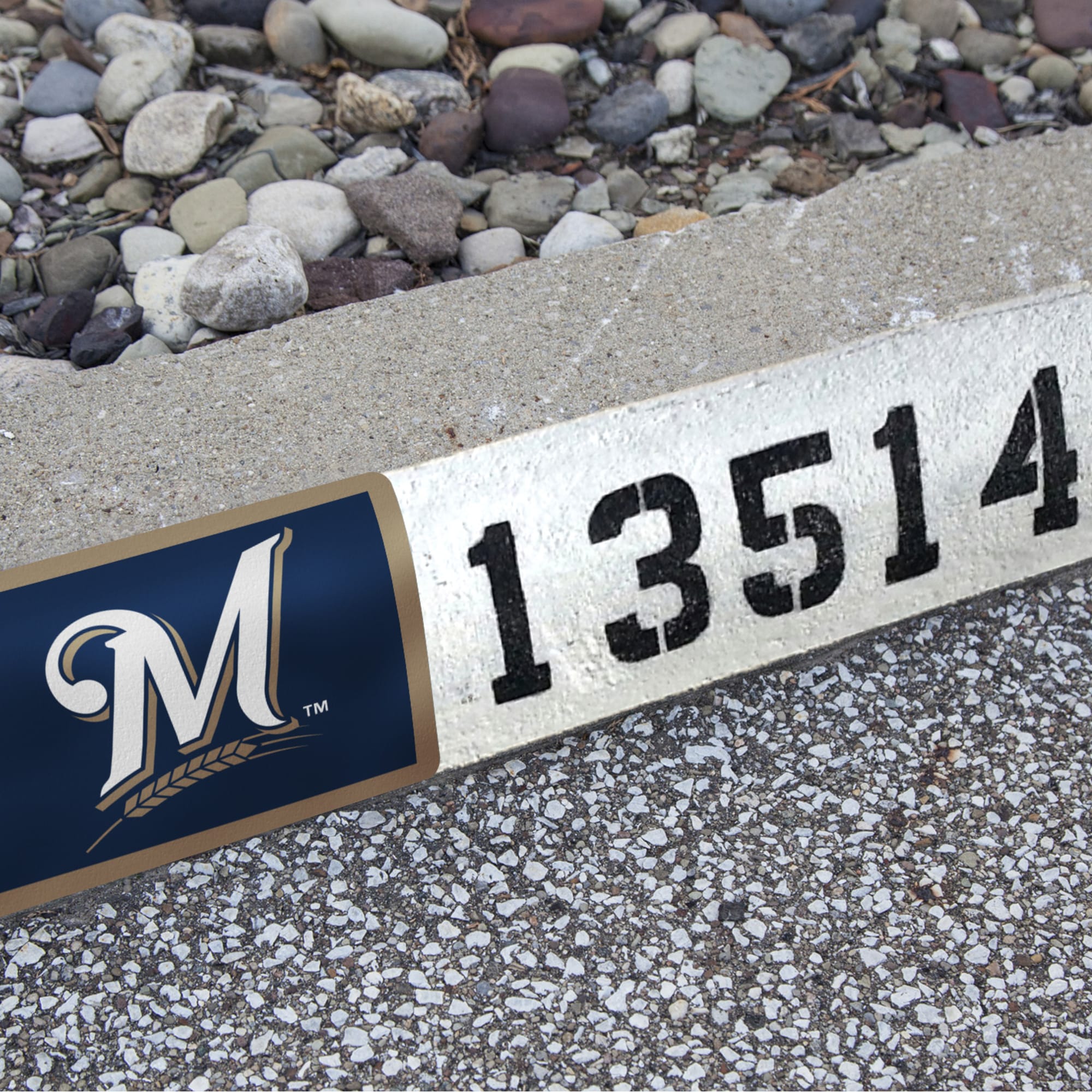 Milwaukee Brewers: Address Block - Officially Licensed MLB Outdoor Graphic 6.0"W x 8.0"H by Fathead | Wood/Aluminum