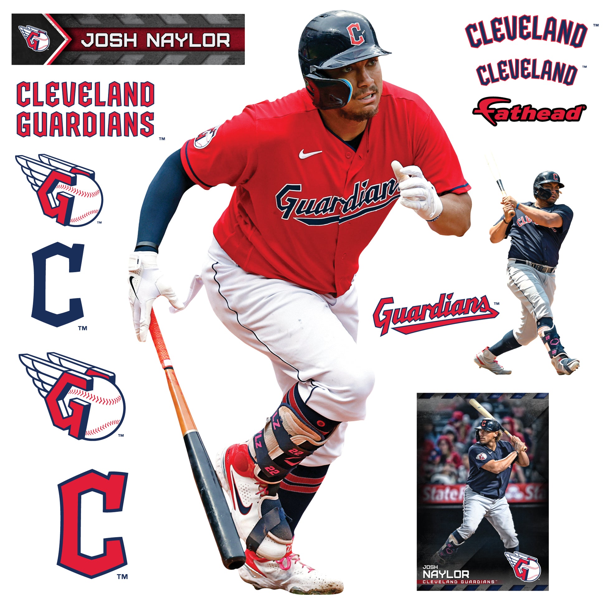 Cleveland Guardians: Josh Naylor 2022 Foam Core Cutout