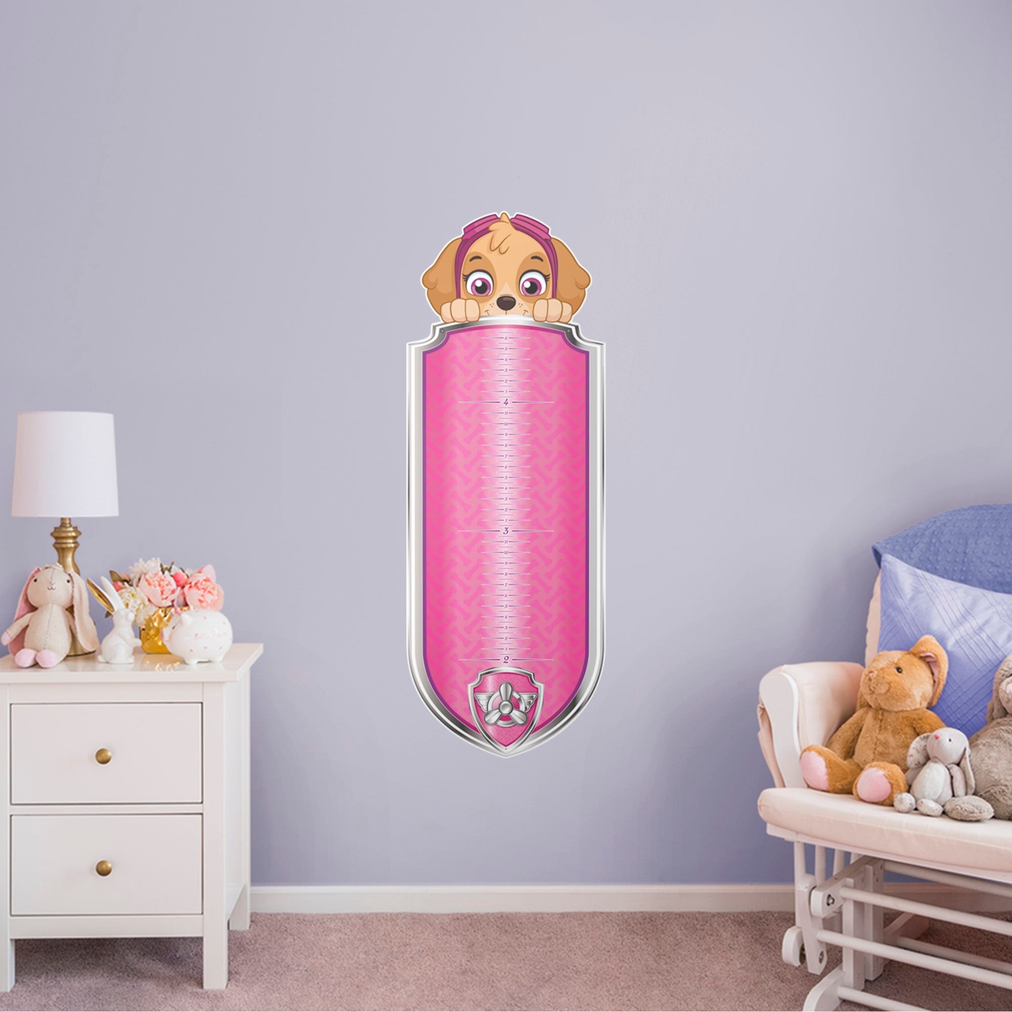 Skye: Growth Chart - Officially Licesned Paw Patrol Removable Wall Decal 19.0"W x 51.0"H by Fathead | Vinyl