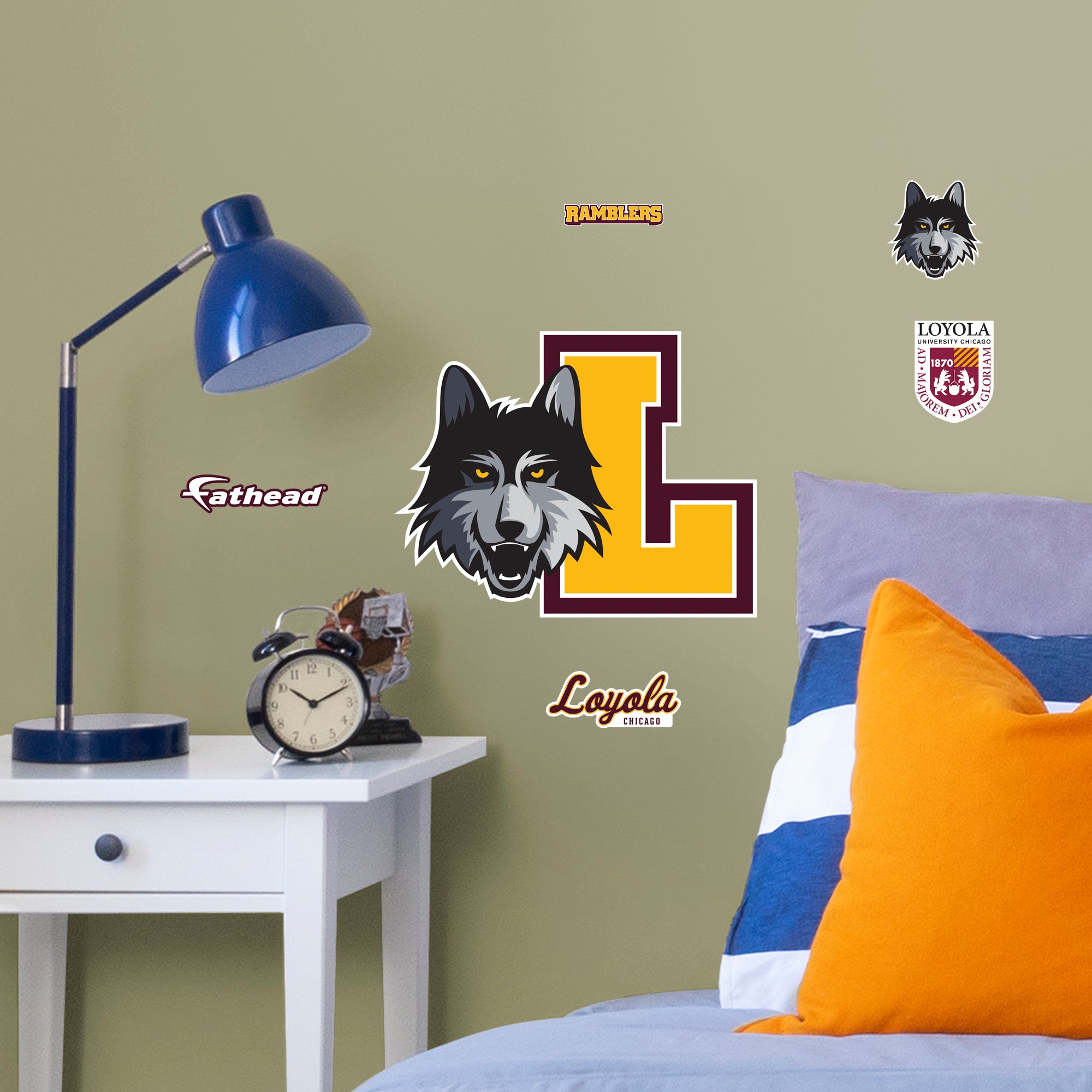 Loyola Chicago Ramblers 2020 POD Teammate Logo - Officially Licensed NCAA Removable Wall Decal Large by Fathead | Vinyl