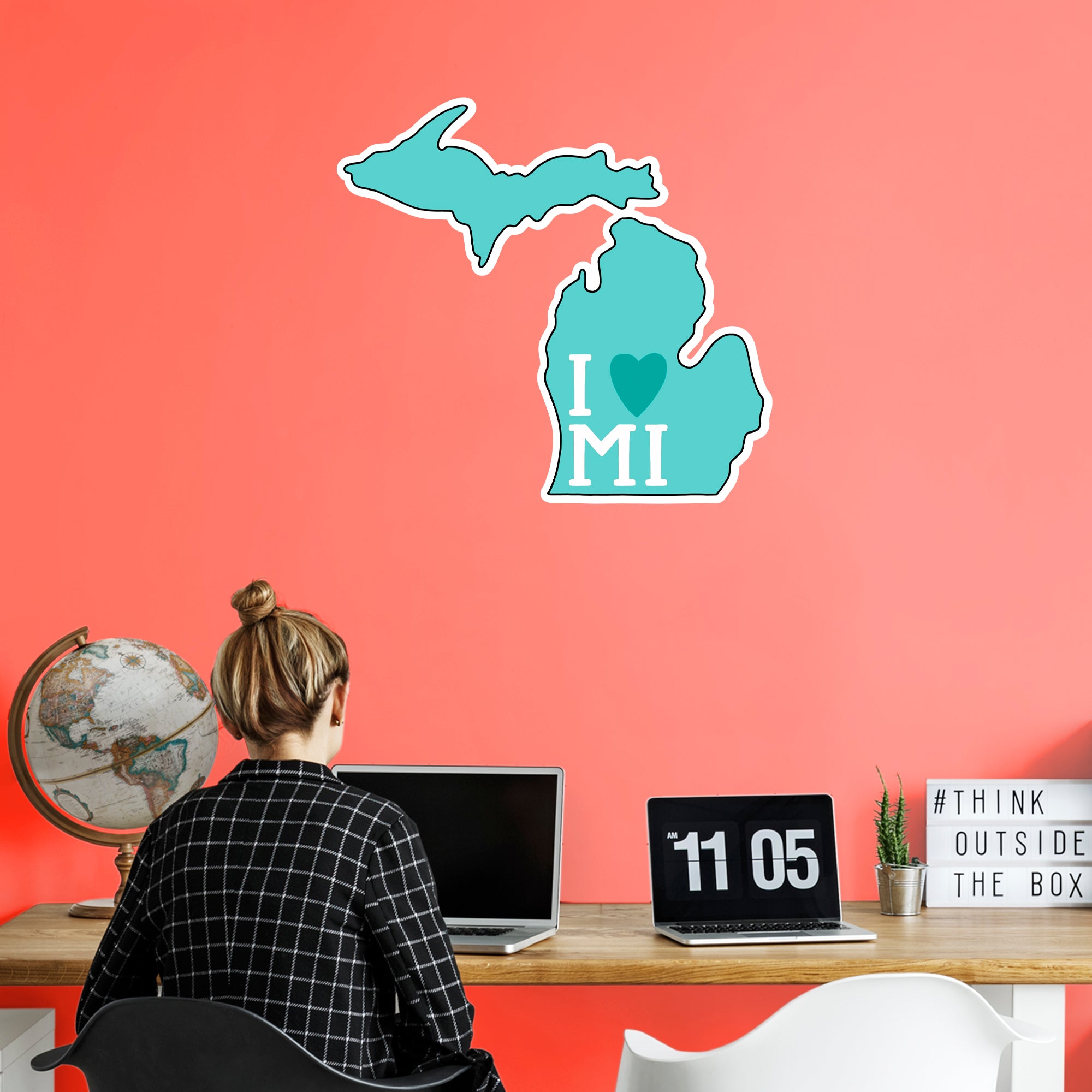I Love Michigan - Officially Licensed Big Moods Removable Wall Decal XL by Fathead | Vinyl