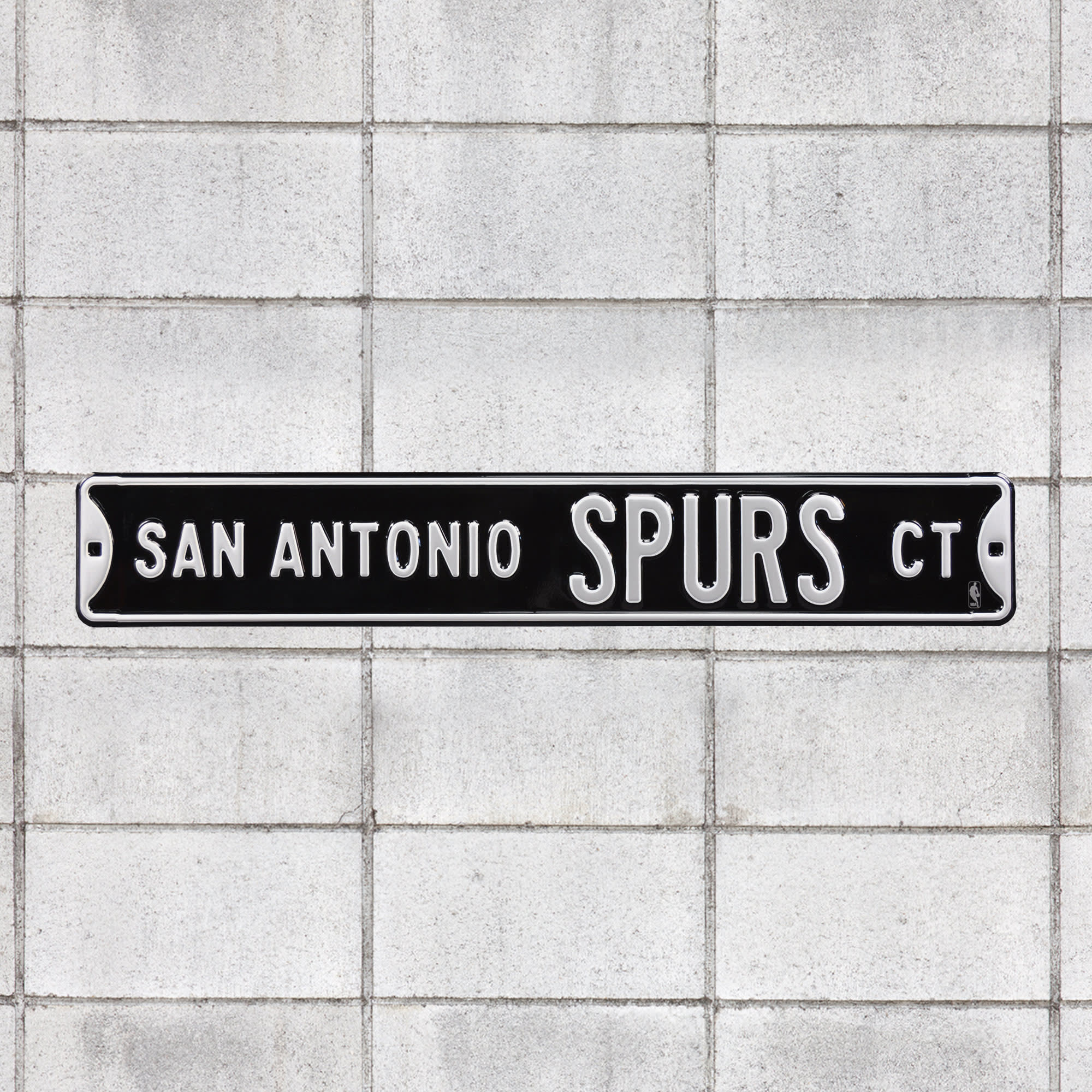 San Antonio Spurs: Court - Officially Licensed NBA Metal Street Sign 36.0"W x 6.0"H by Fathead | 100% Steel