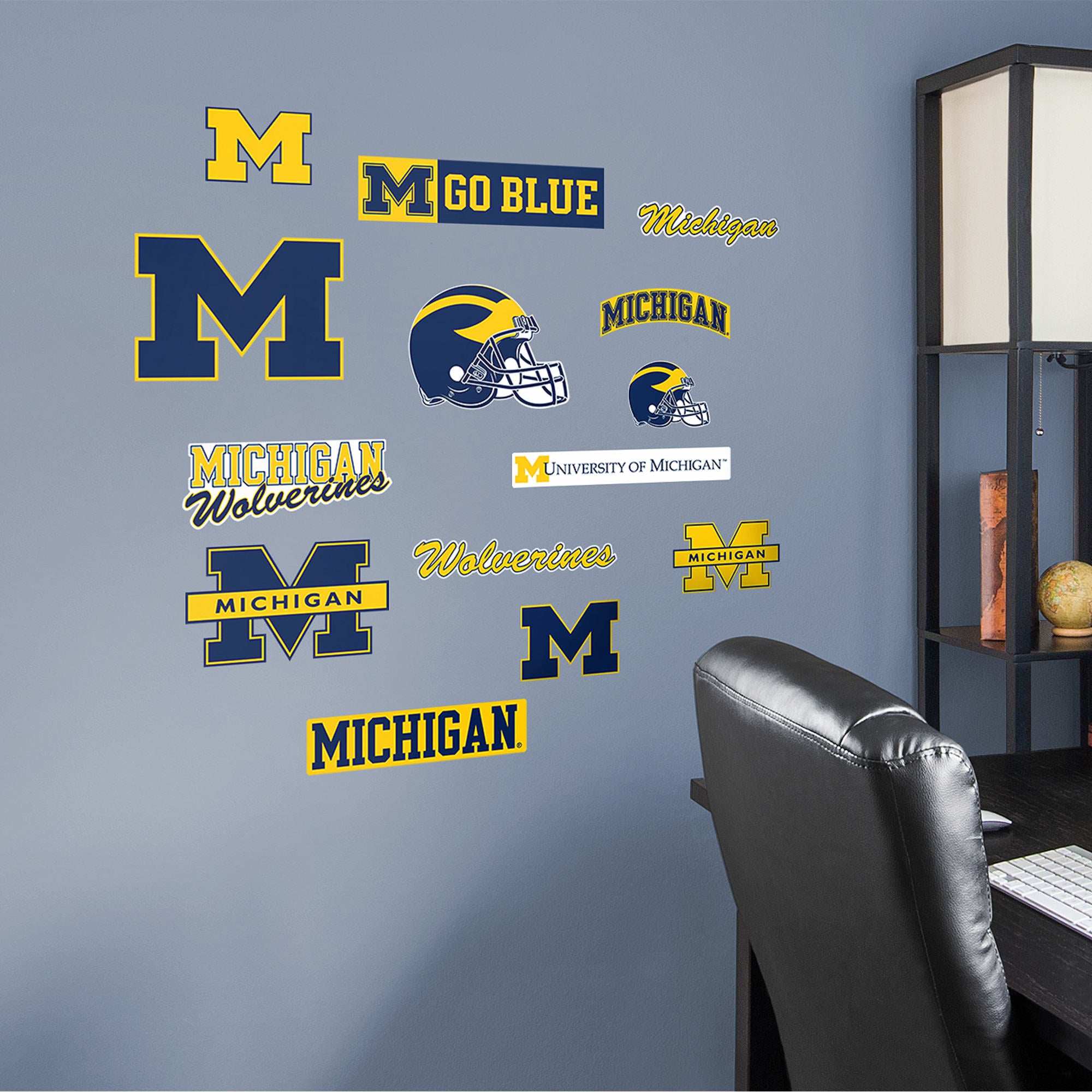Michigan Wolverines: Logo Assortment - Officially Licensed Removable Wall Decals 75"W x 39.5"H by Fathead | Vinyl