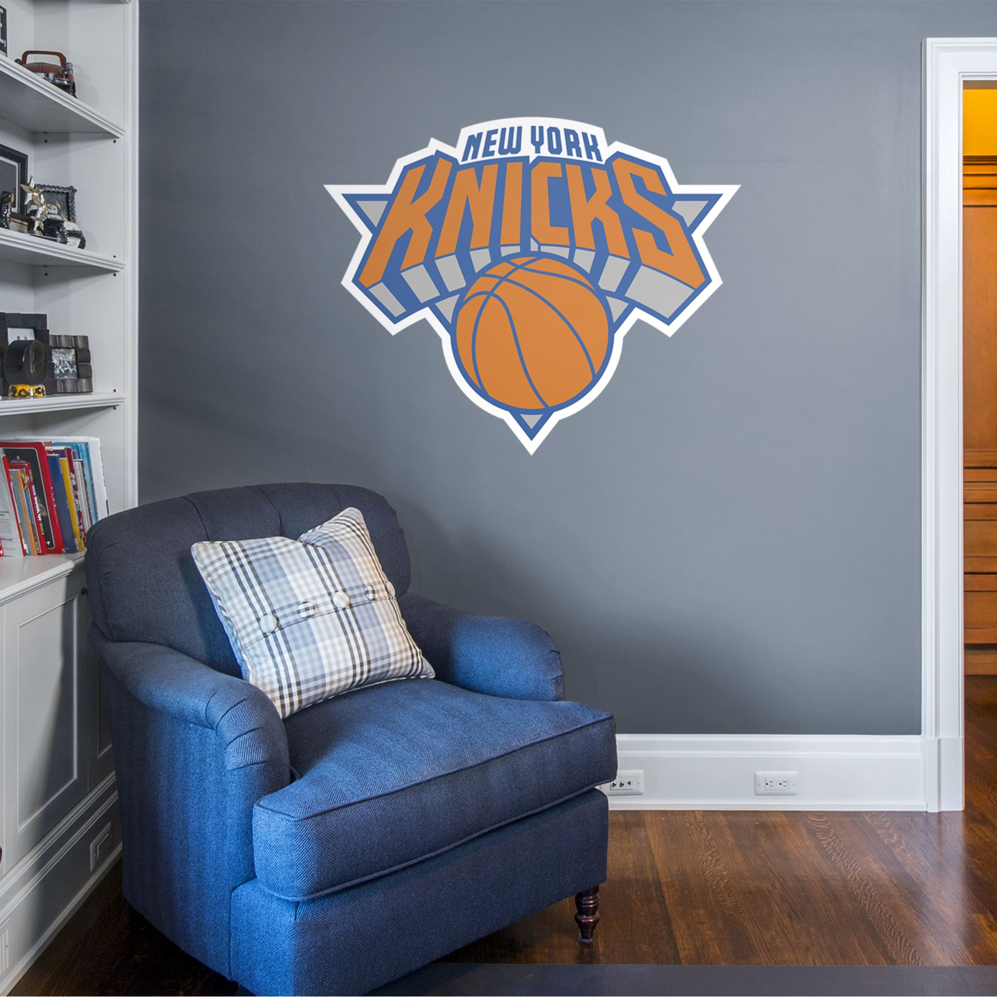 New York Knicks: Logo - Officially Licensed NBA Removable Wall Decal Giant Logo (48"W x 39"H) by Fathead | Vinyl