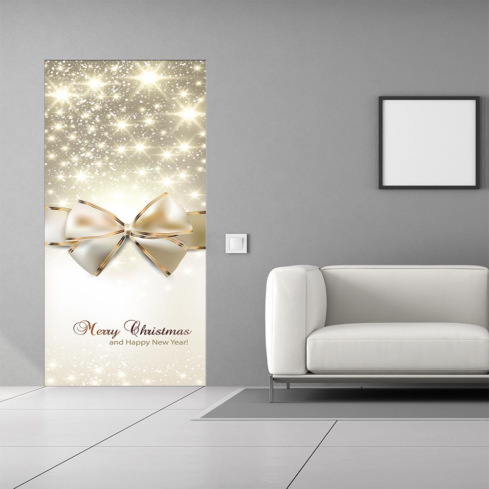 Merry Christmas Golden Bow 30x80 by Fathead | Polyester