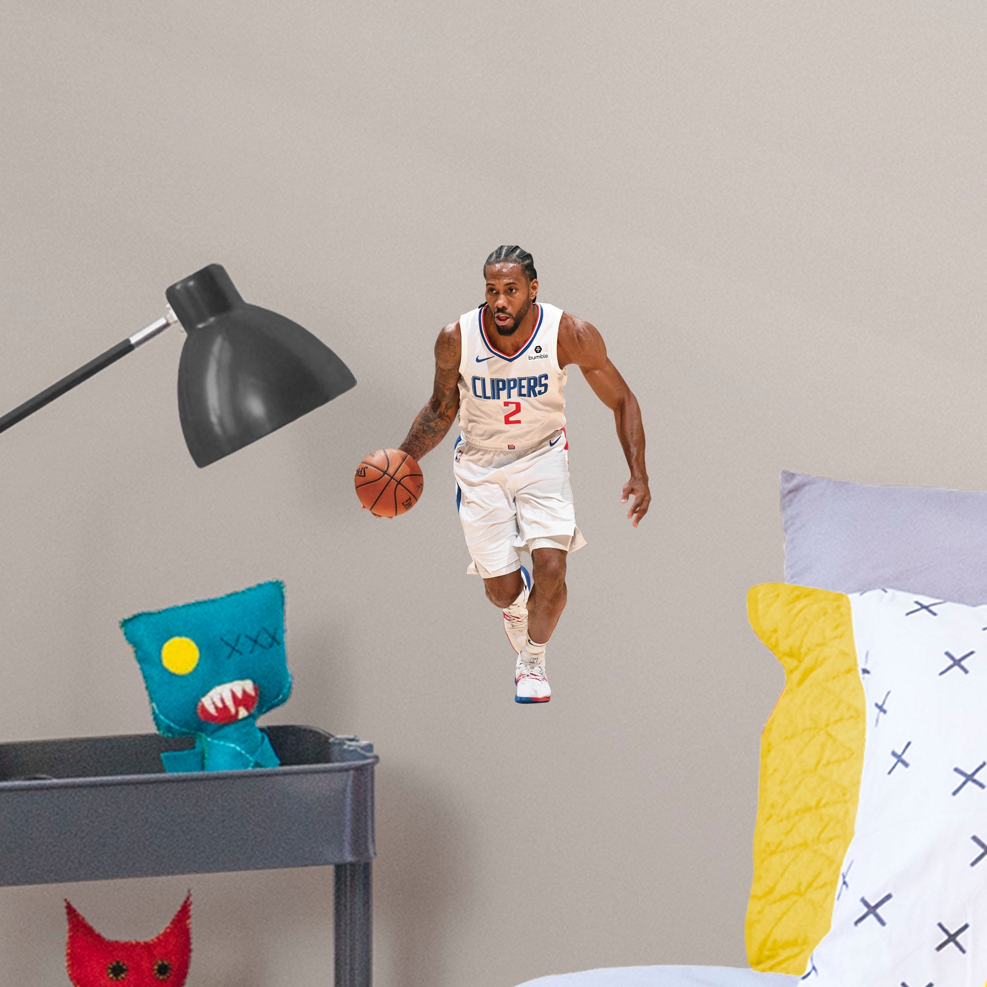 Kawhi Leonard for Los Angeles Clippers - Officially Licensed NBA Removable Wall Decal Large by Fathead | Vinyl
