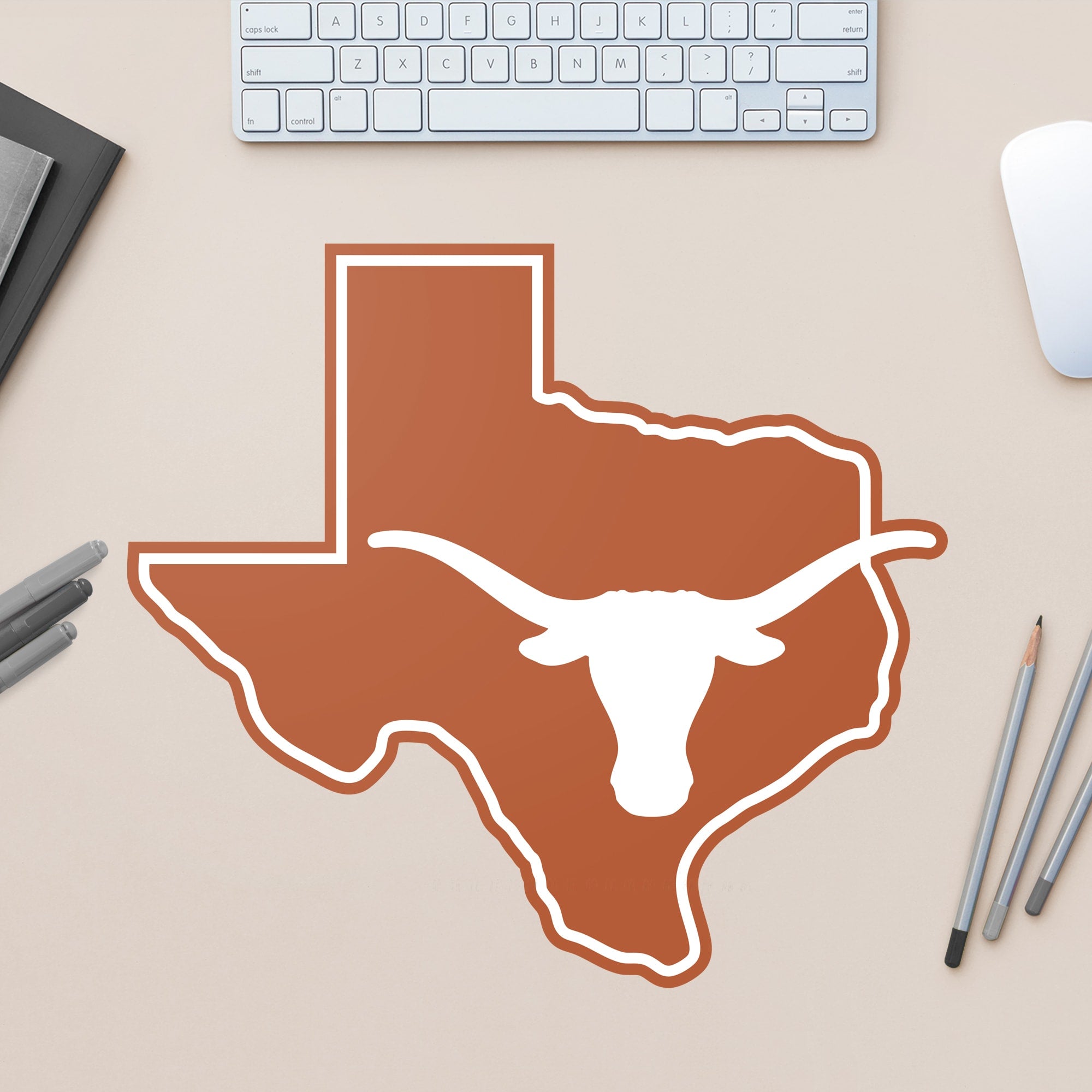 Texas Longhorns: State of Texas - Officially Licensed Removable Wall Decal Large by Fathead | Vinyl