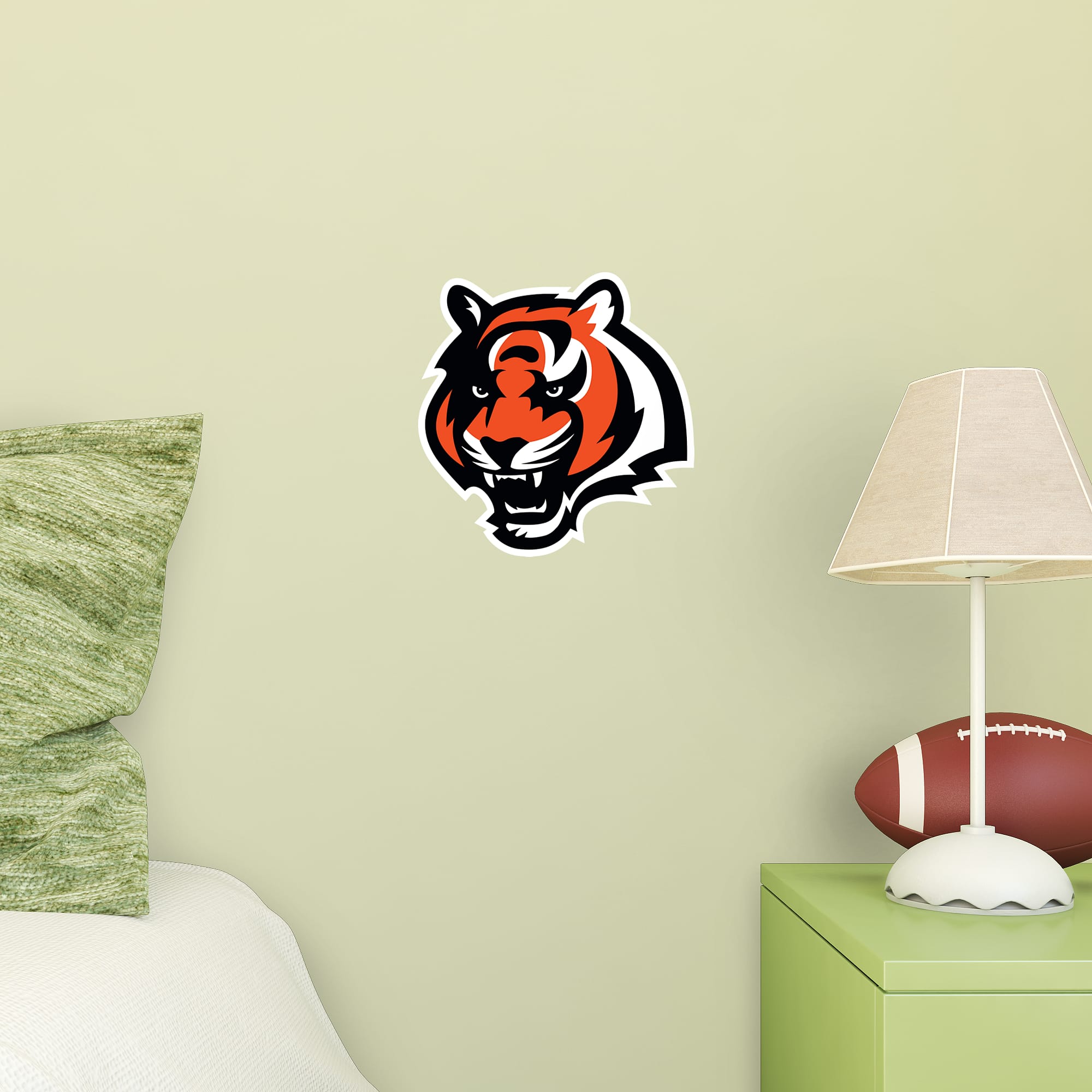 Cincinnati Bengals: Tiger Head Logo - Officially Licensed NFL Removable Wall Decal Large by Fathead | Vinyl