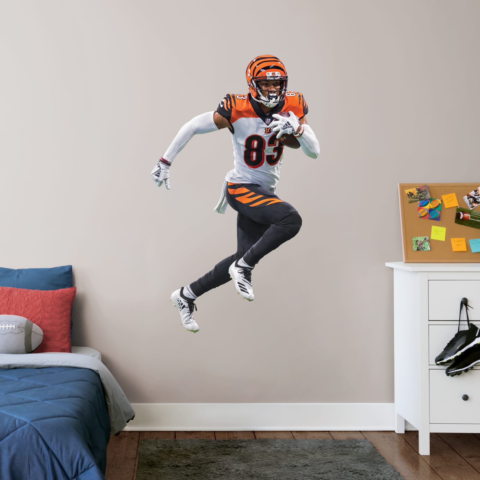 Tyler Boyd for Cincinnati Bengals - Officially Licensed NFL Removable Wall Decal Giant Athlete + 2 Decals (31"W x 51"H) by Fathe
