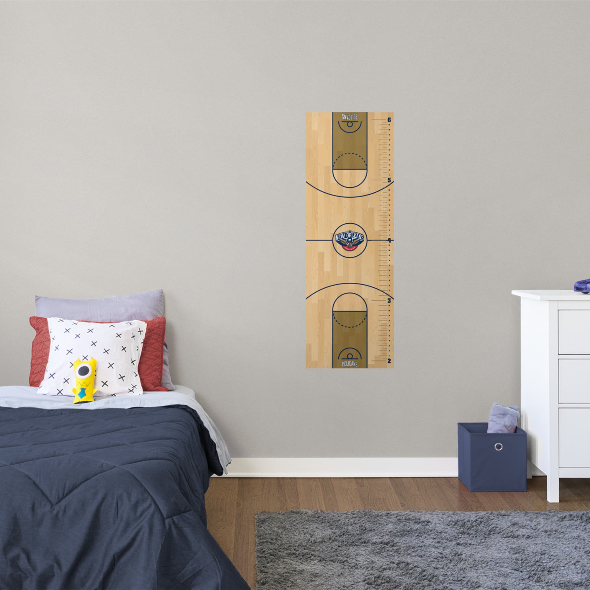 New Orleans Pelicans: Growth Chart - Officially Licensed NBA Removable Wall Decal 17.5"W x 51.0"H by Fathead | Vinyl