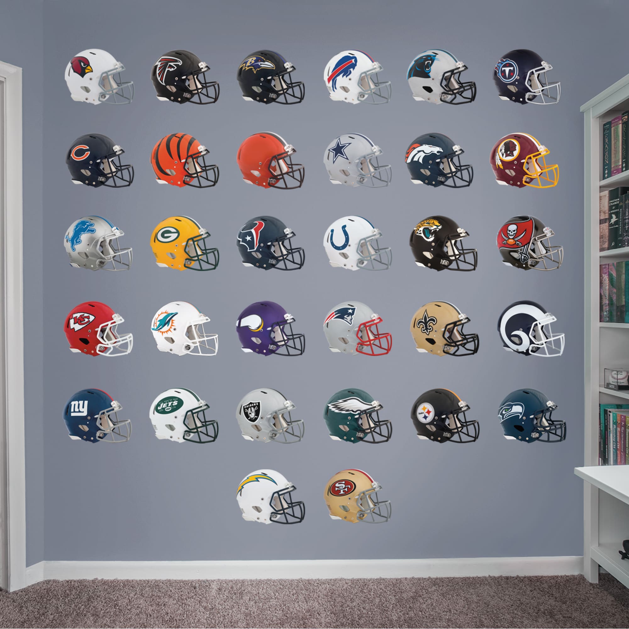 NFL: Team Helmet Collection - Officially Licensed NFL Removable Wall Decals 11.0"W x 9.0"H by Fathead | Vinyl