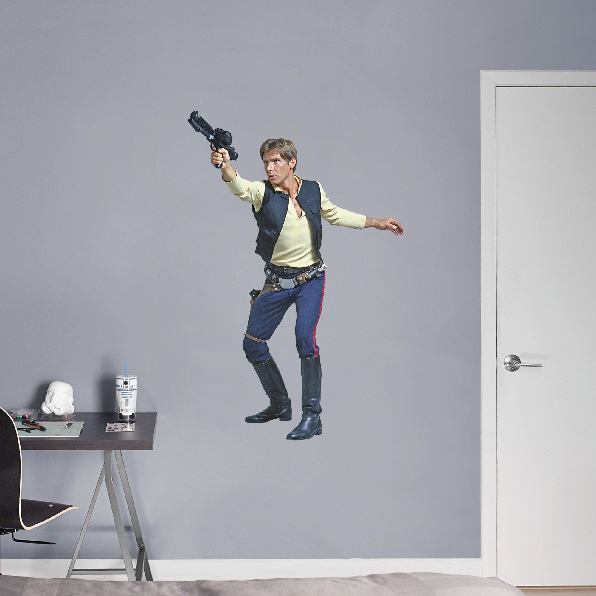 Han Solo - Officially Licensed Removable Wall Decal Giant Character + 2 Decals (32"W x 51"H) by Fathead | Vinyl