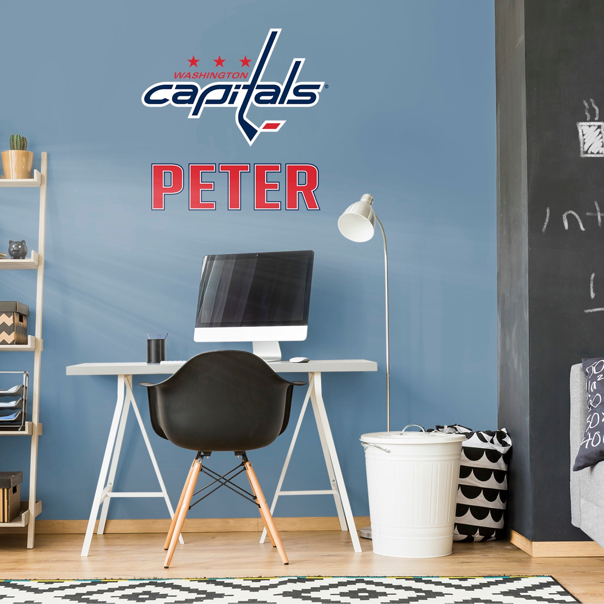 Washington Capitals: Stacked Personalized Name - Officially Licensed NHL Transfer Decal in Navy/Red (39.5"W x 52"H) by Fathead |