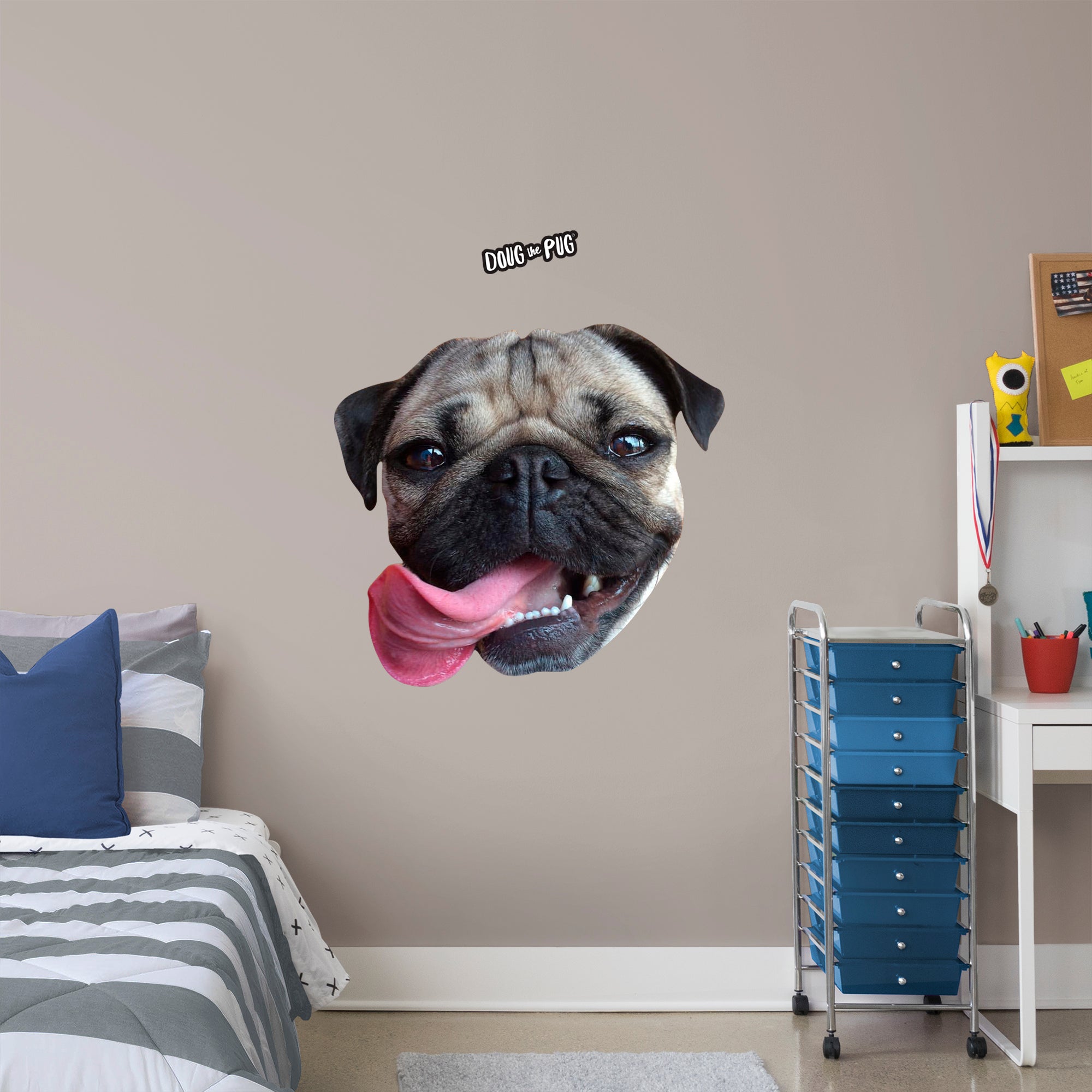 Doug the Pug: Pose 3 - Officially Licensed Removable Wall Decal Giant Character by Fathead | Vinyl