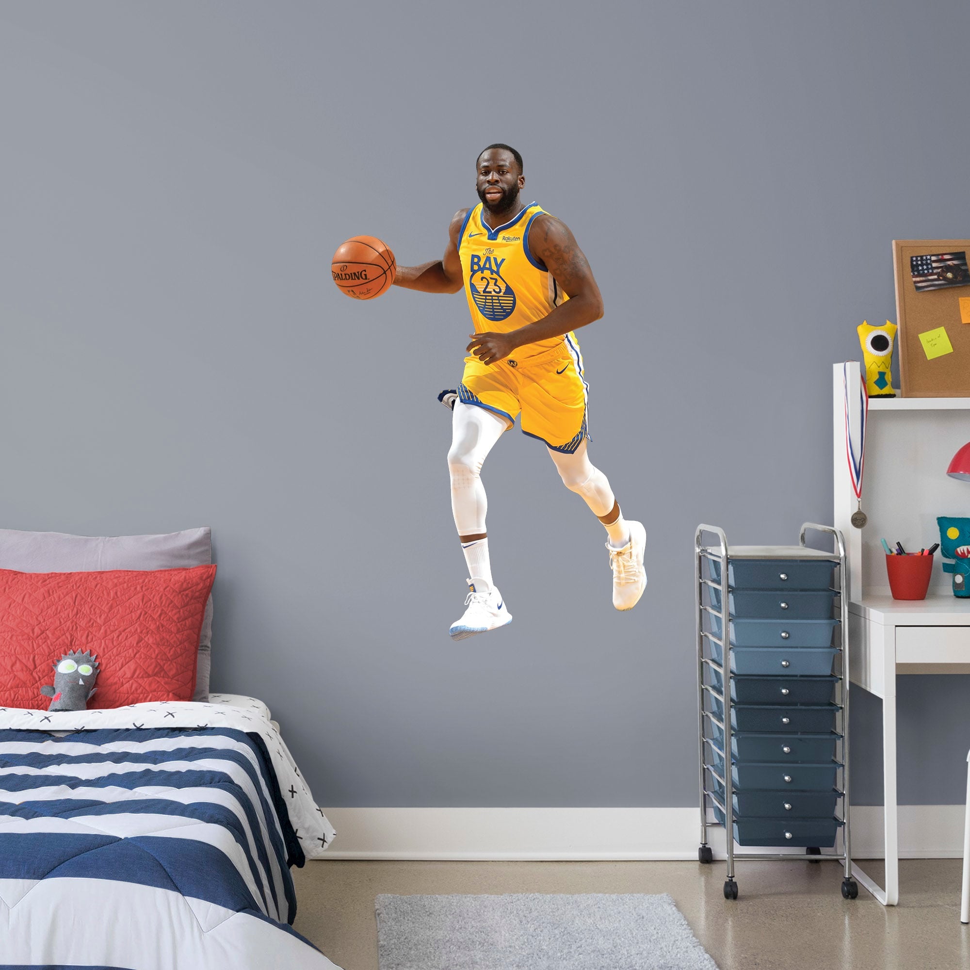 Draymond Green for Golden State Warriors - Officially Licensed NBA Removable Wall Decal Giant Athlete + 2 Decals (32"W x 51"H) b