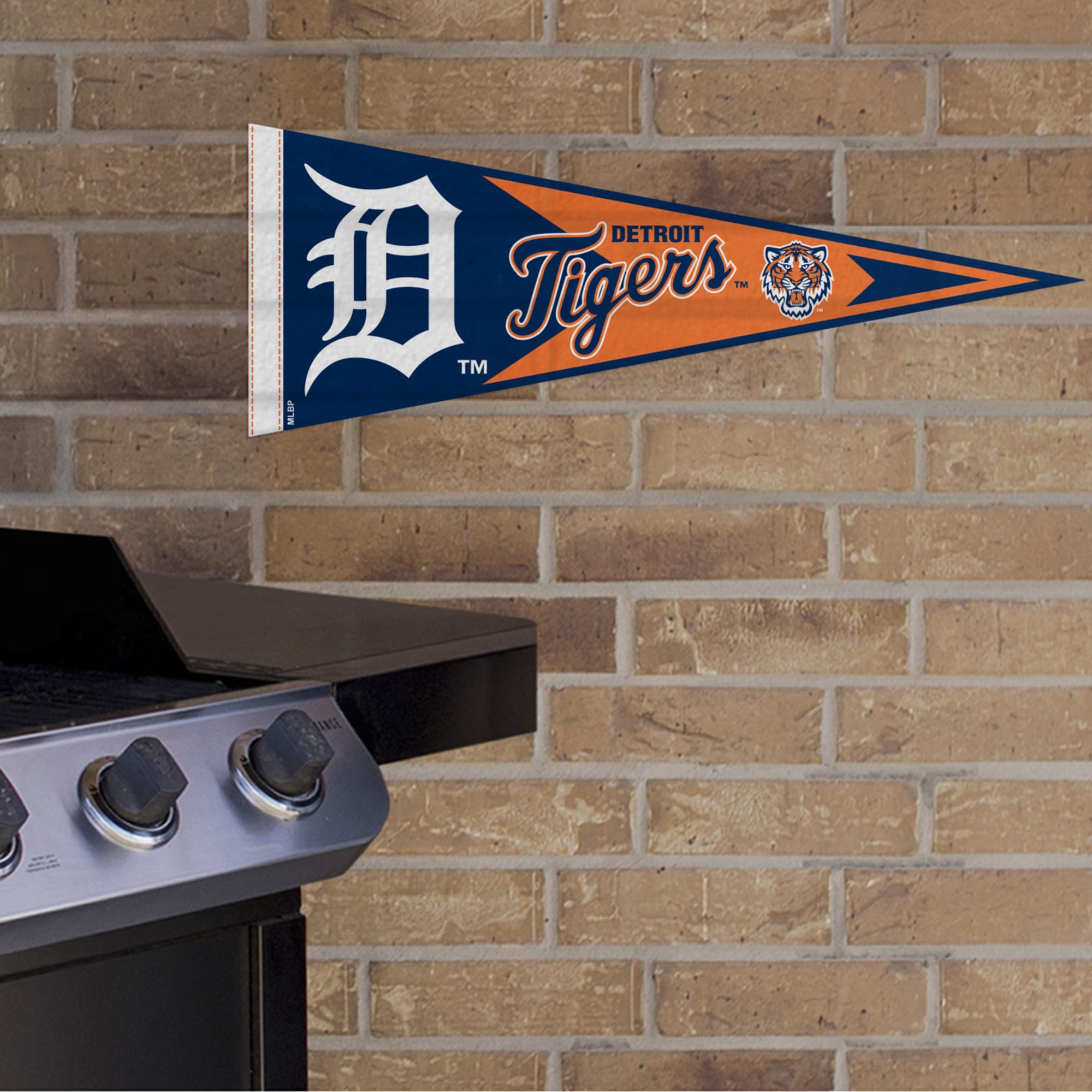 Detroit Tigers: Pennant - Officially Licensed MLB Outdoor Graphic 24.0"W x 9.0"H by Fathead | Wood/Aluminum