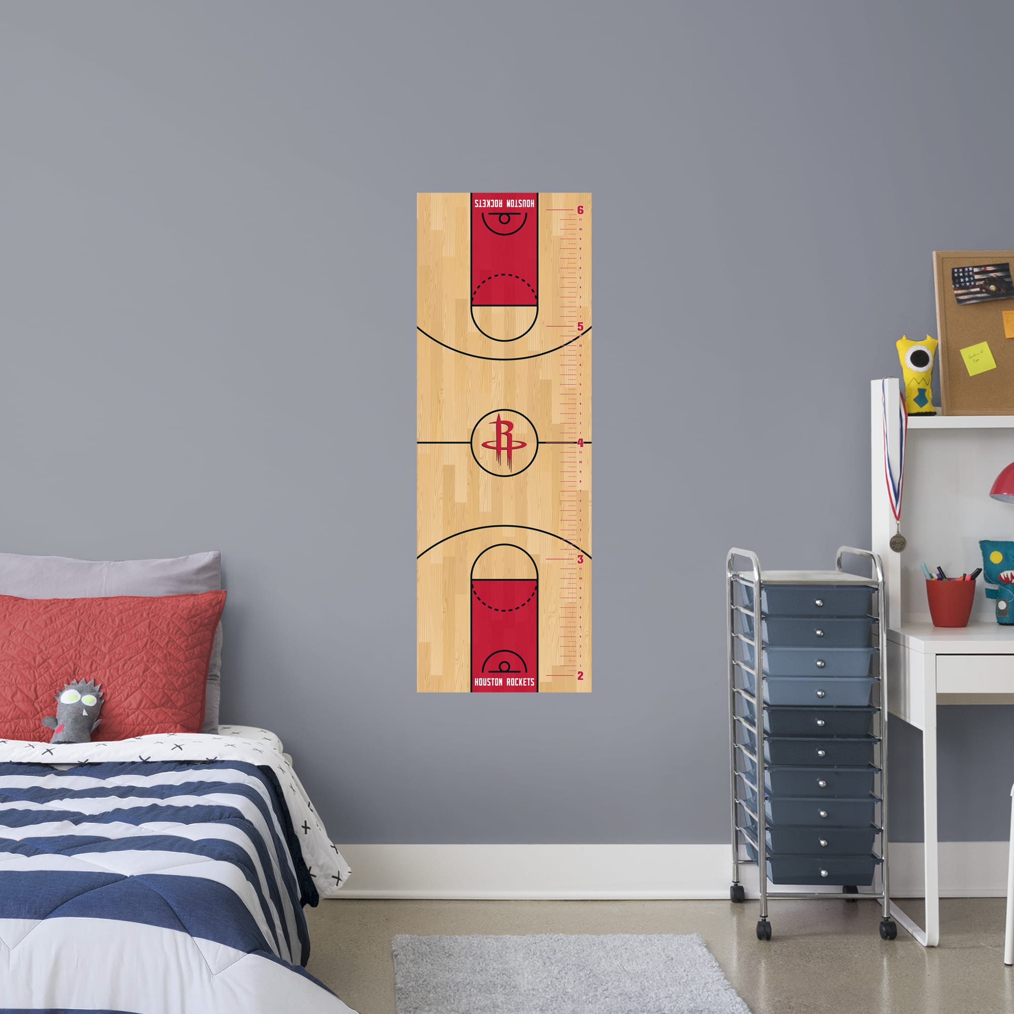 Houston Rockets: Growth Chart - Officially Licensed NBA Removable Wall Decal 17.5"W x 51.0"H by Fathead | Vinyl