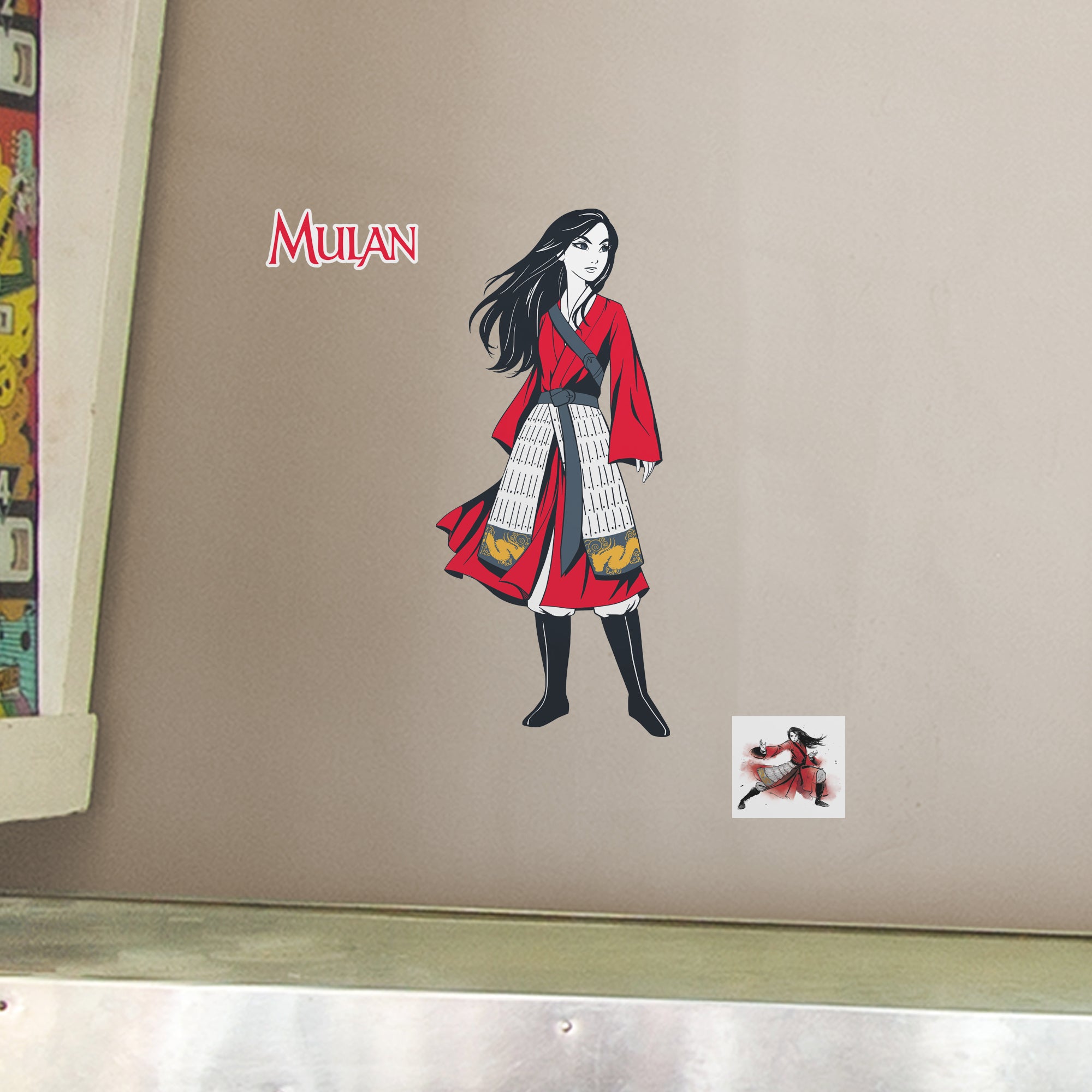 Mulan - Illustrated-Officially Licensed Disney Removable Wall Decal Large by Fathead | Vinyl