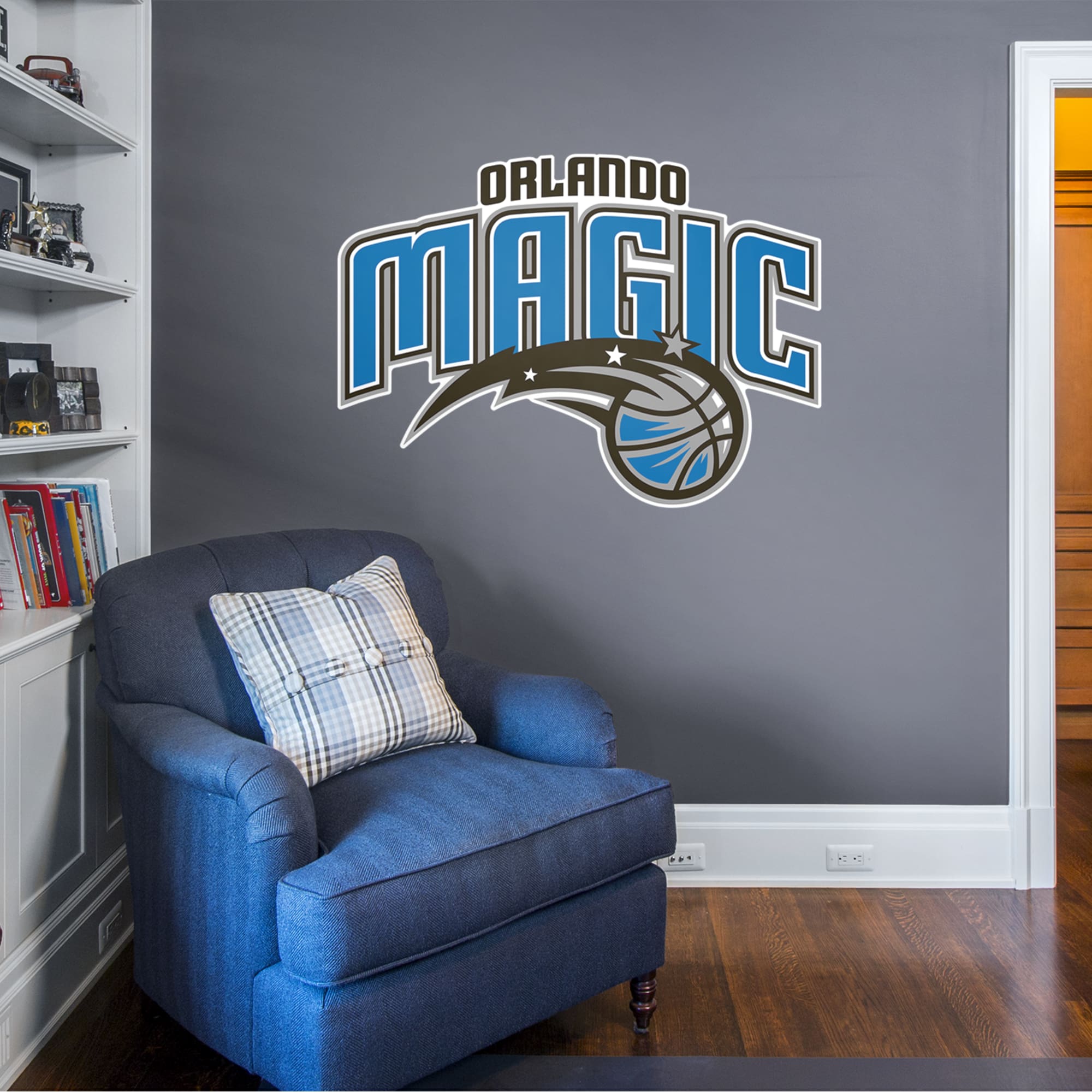 Orlando Magic: Logo - Officially Licensed NBA Removable Wall Decal 51.0"W x 37.0"H by Fathead | Vinyl