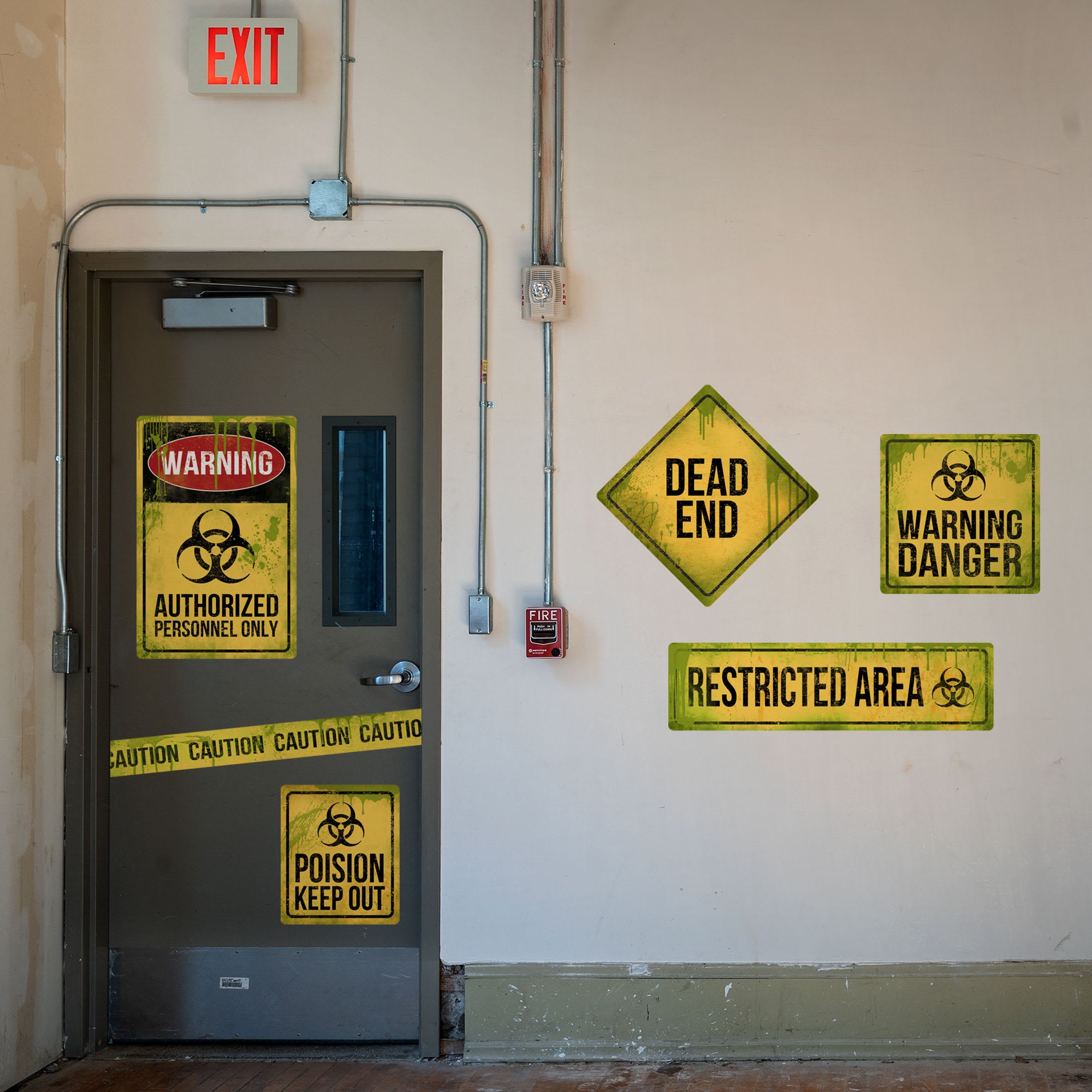 Biohazard Outbreak: Caution Sign Collection - Removable Vinyl Decal 54.0"W x 40.0"H by Fathead