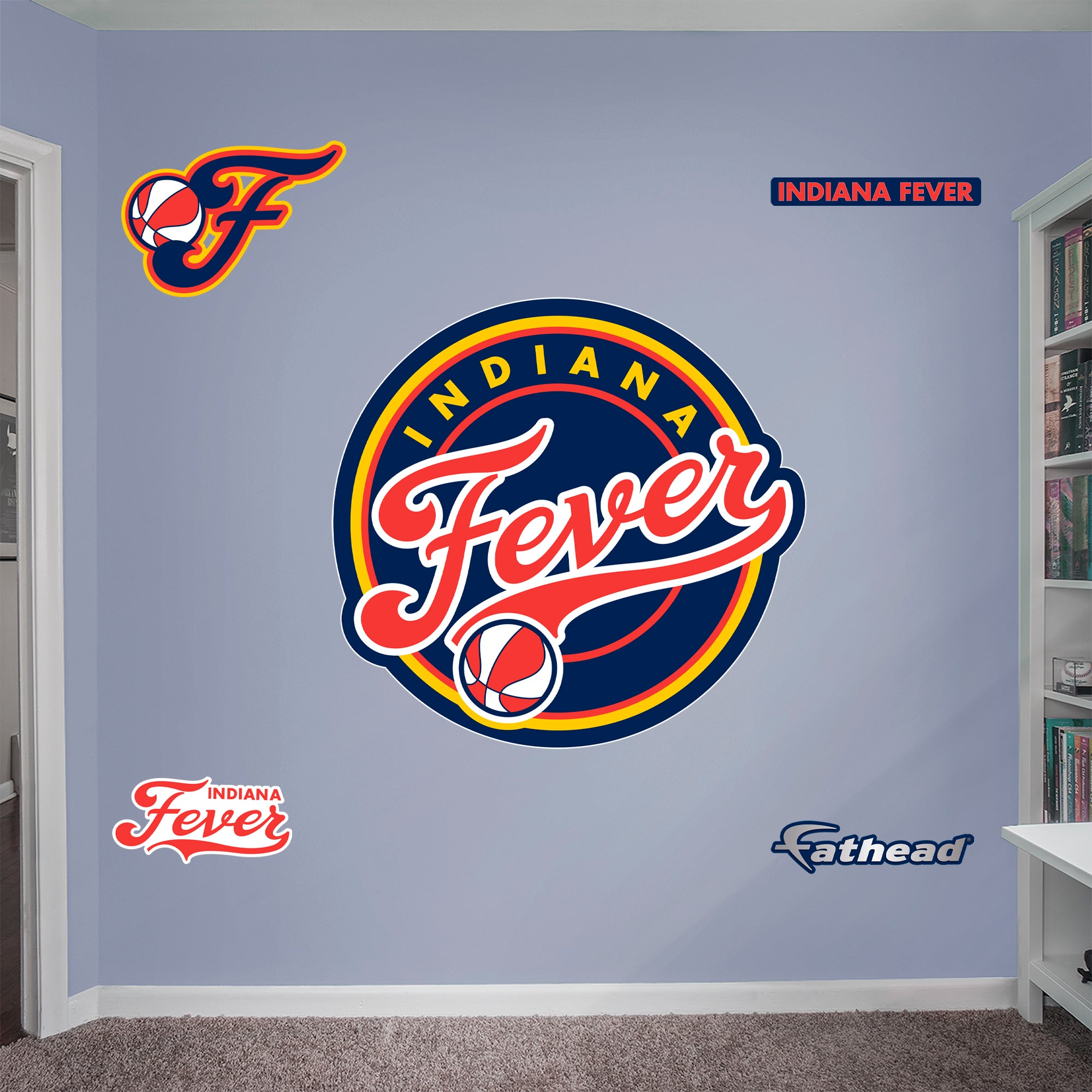 Indiana Fever: Logo - Officially Licensed WNBA Removable Wall Decal Giant + 4 Decals by Fathead | Vinyl