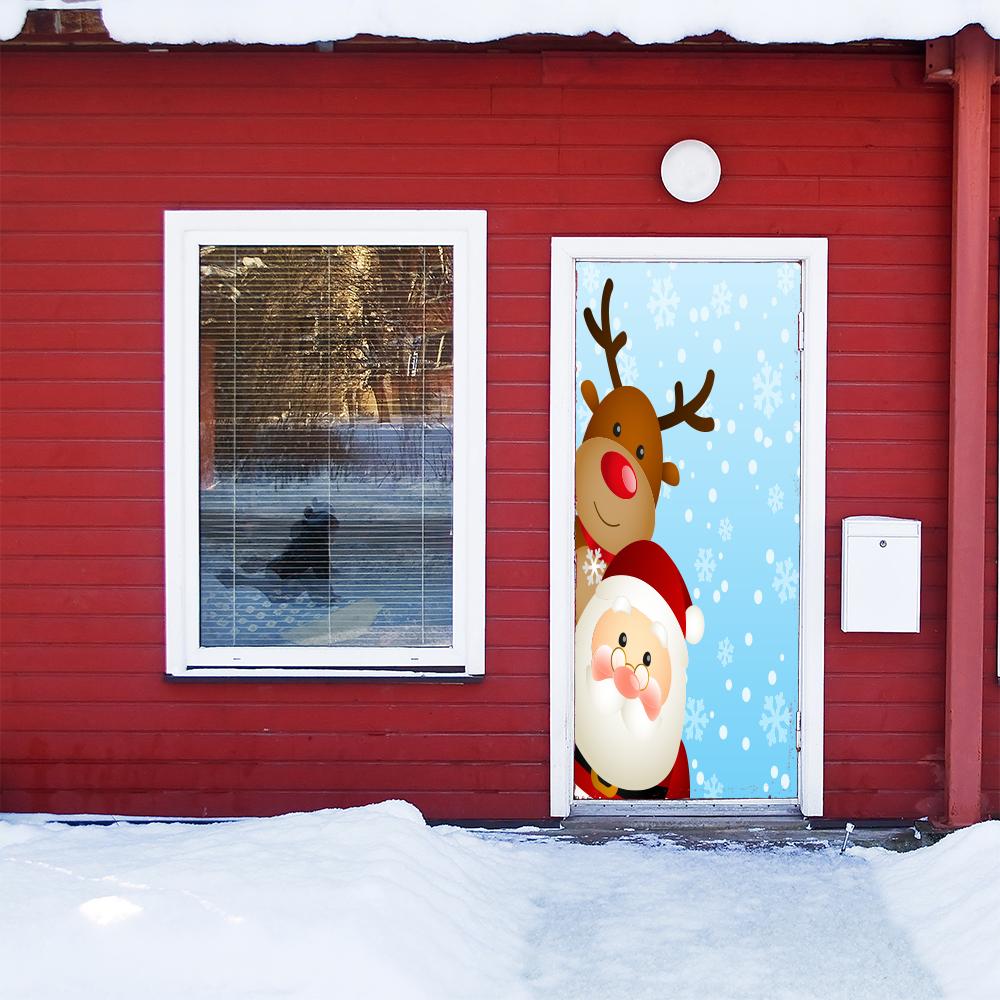 Santa and Reindeer 36x80 by Fathead | Polyester