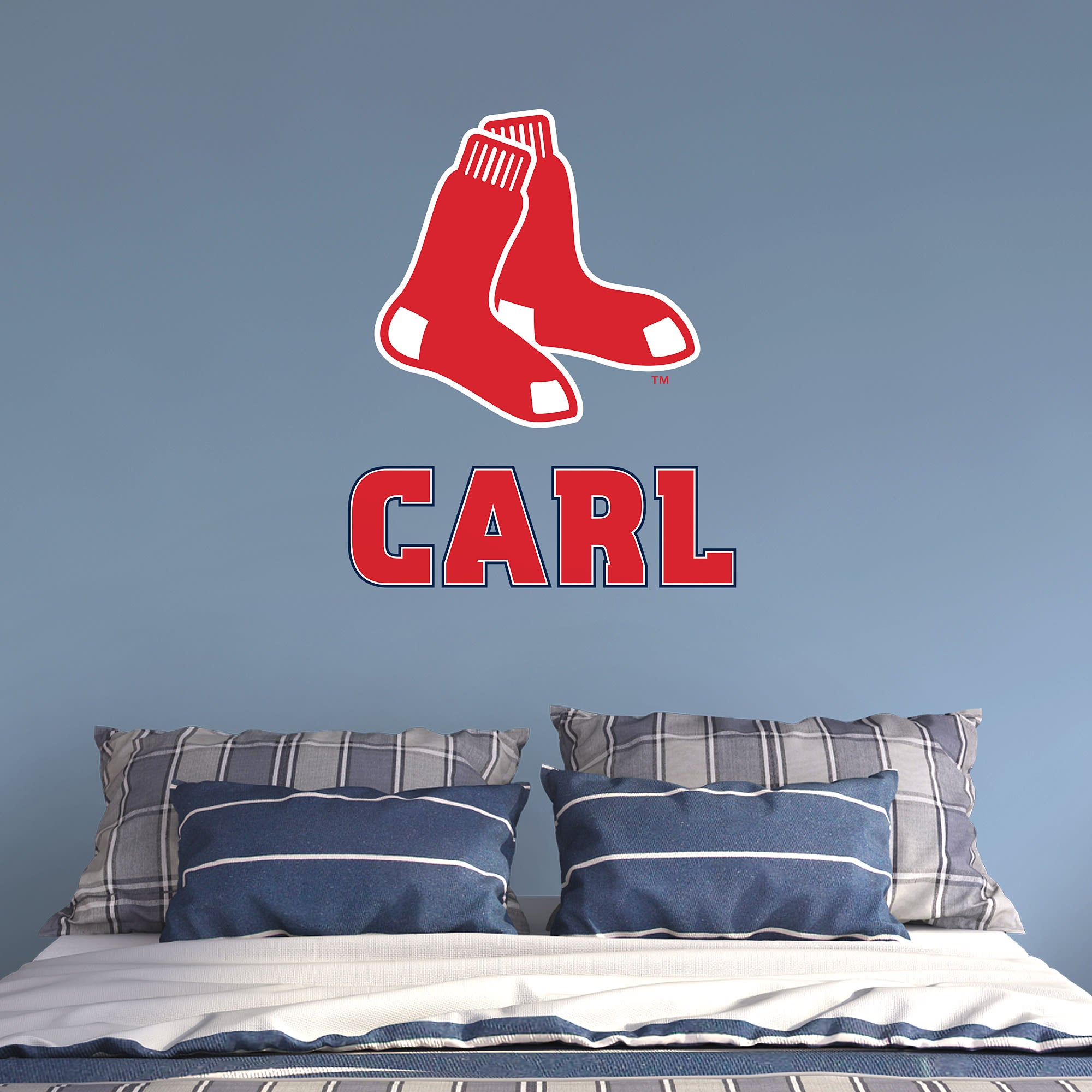 Boston Red Sox: Stacked Personalized Name - Officially Licensed MLB Transfer Decal in Red (52"W x 39.5"H) by Fathead | Vinyl