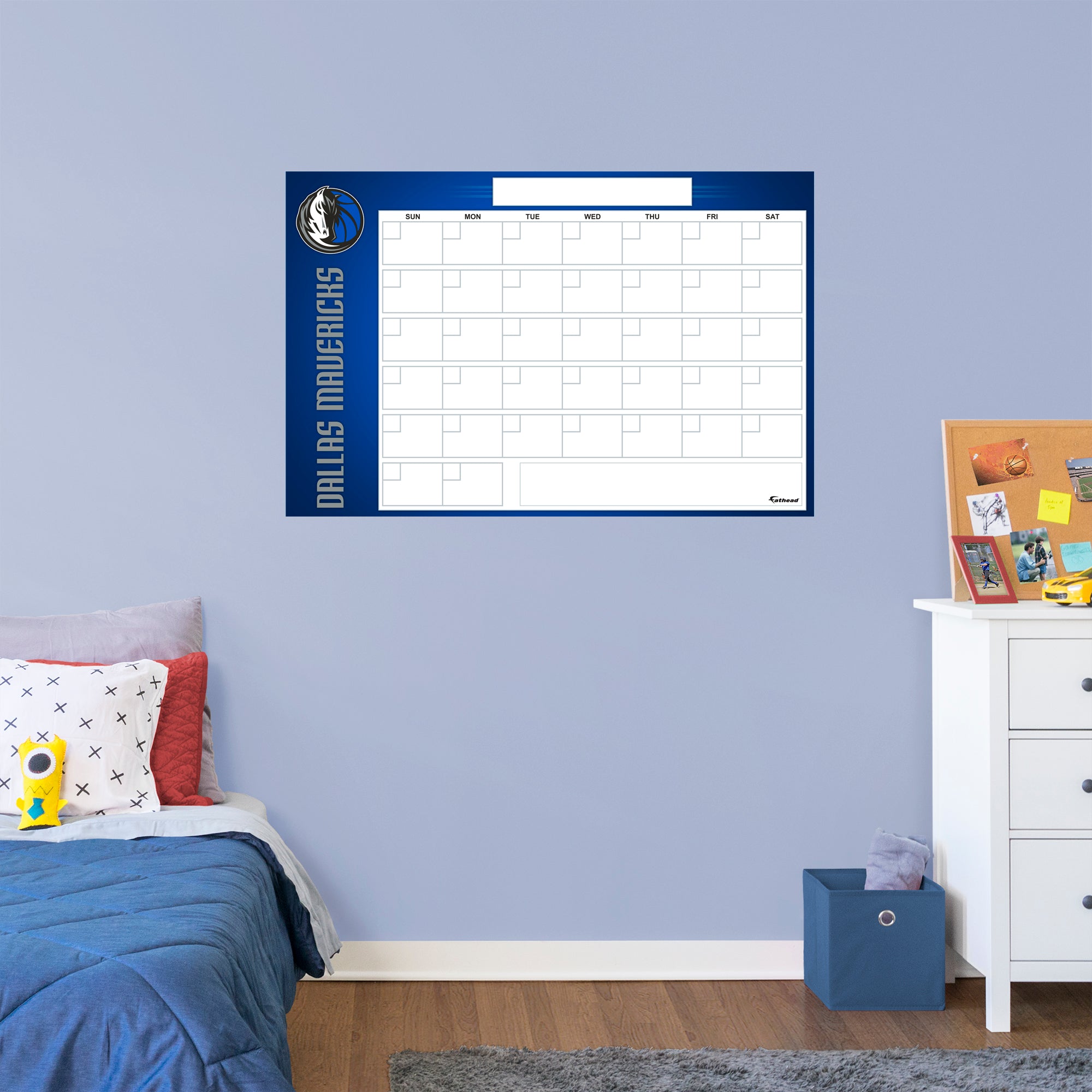 Dallas Mavericks Dry Erase Calendar - Officially Licensed NBA Removable Wall Decal Giant Decal (34"W x 52"H) by Fathead | Vinyl