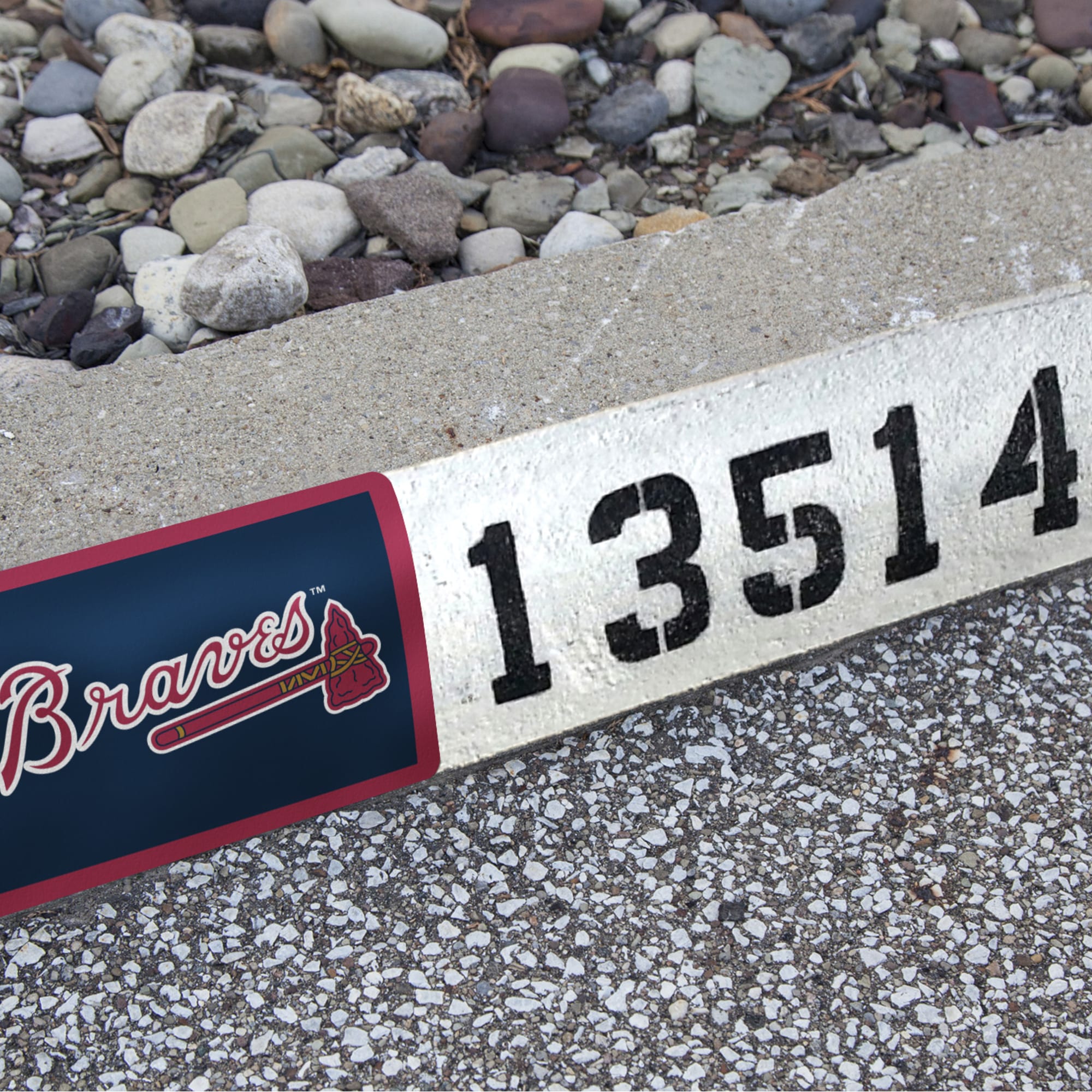 Atlanta Braves: Address Block - Officially Licensed MLB Outdoor Graphic 6.0"W x 8.0"H by Fathead | Wood/Aluminum