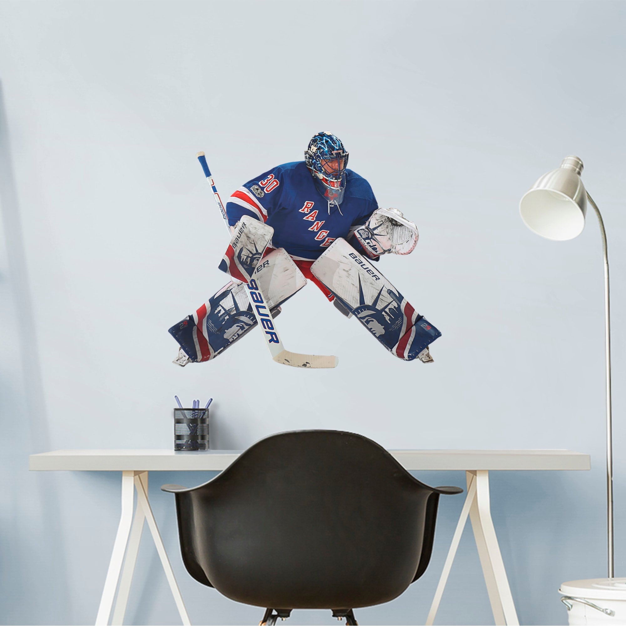 Henrik Lundqvist for New York Rangers - Officially Licensed NHL Removable Wall Decal 29.0"W x 25.0"H by Fathead | Vinyl