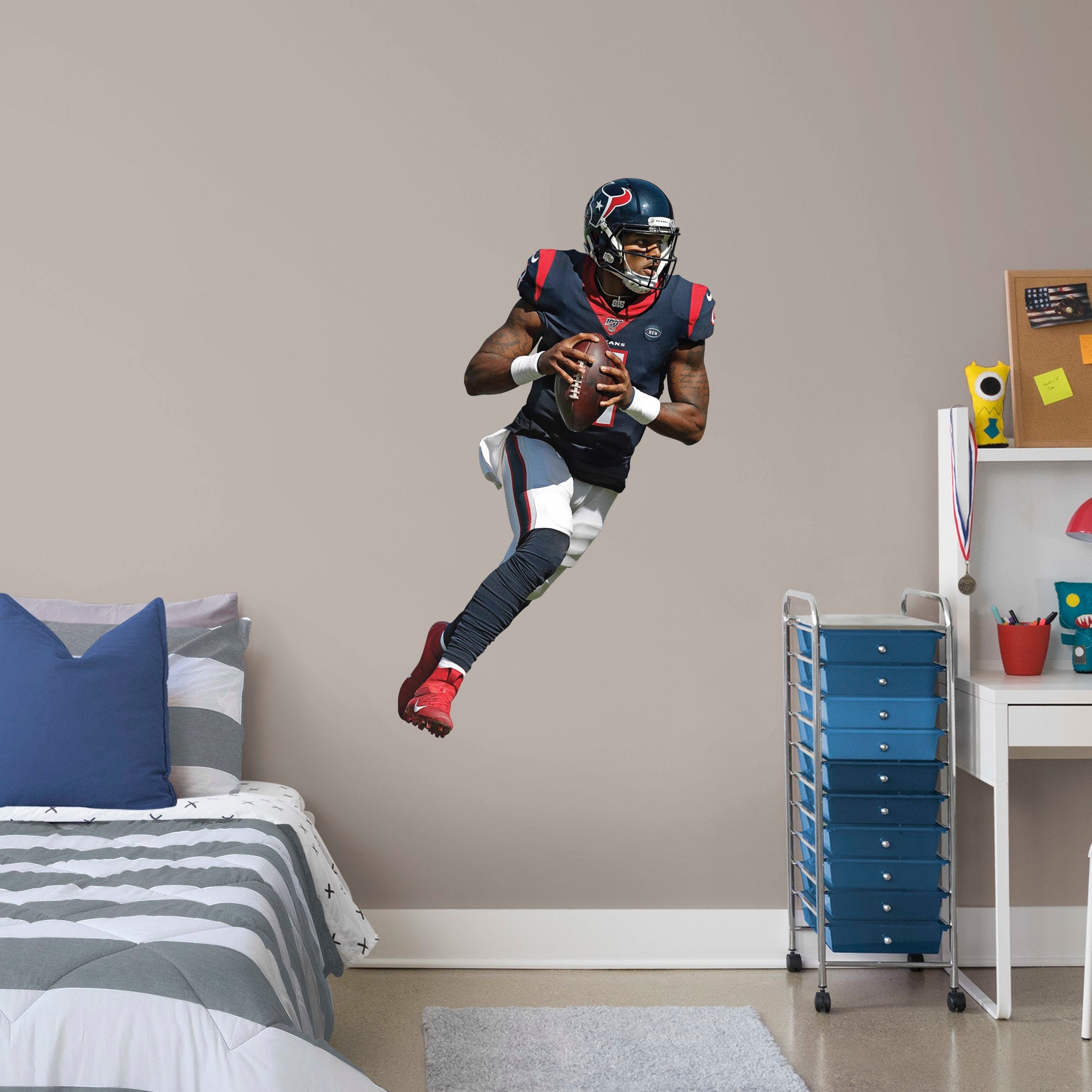 Deshaun Watson for Houston Texans - Officially Licensed NFL Removable Wall Decal Giant Athlete + 2 Decals (29"W x 51"H) by Fathe