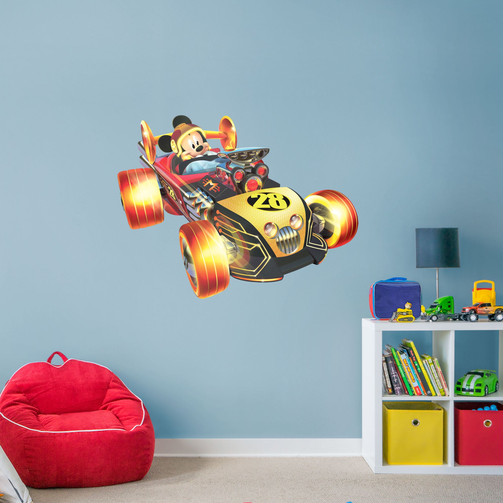 Mickey and the Roadster Racers: Mickey Mouse Racecar - Officially Licensed Disney Removable Wall Decal Giant Character + 2 Decal