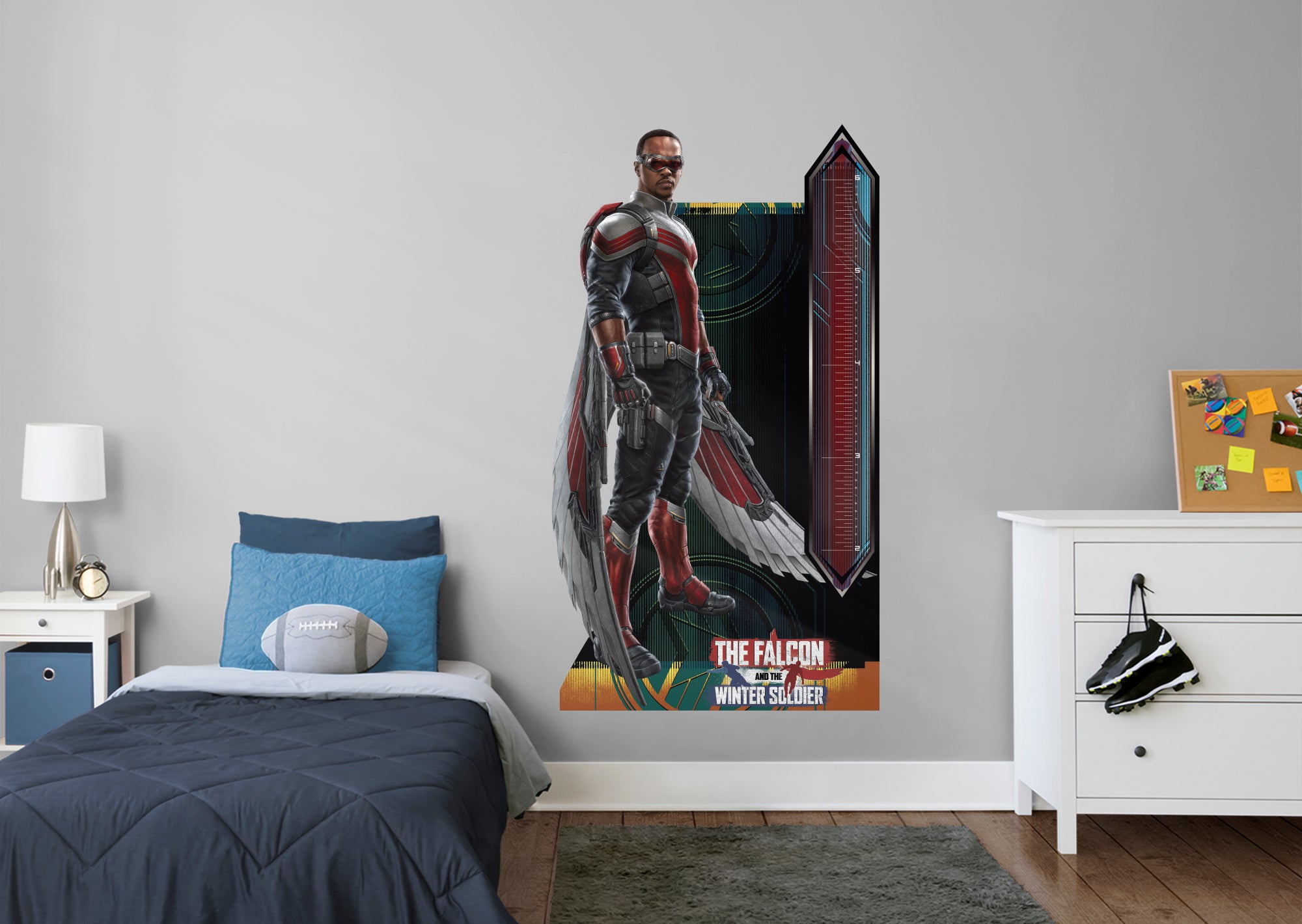 The Falcon & The Winter Soldier Growth Chart Falcon - Officially Licensed Marvel Removable Wall Decal Growth Chart (45"W x 42"H)