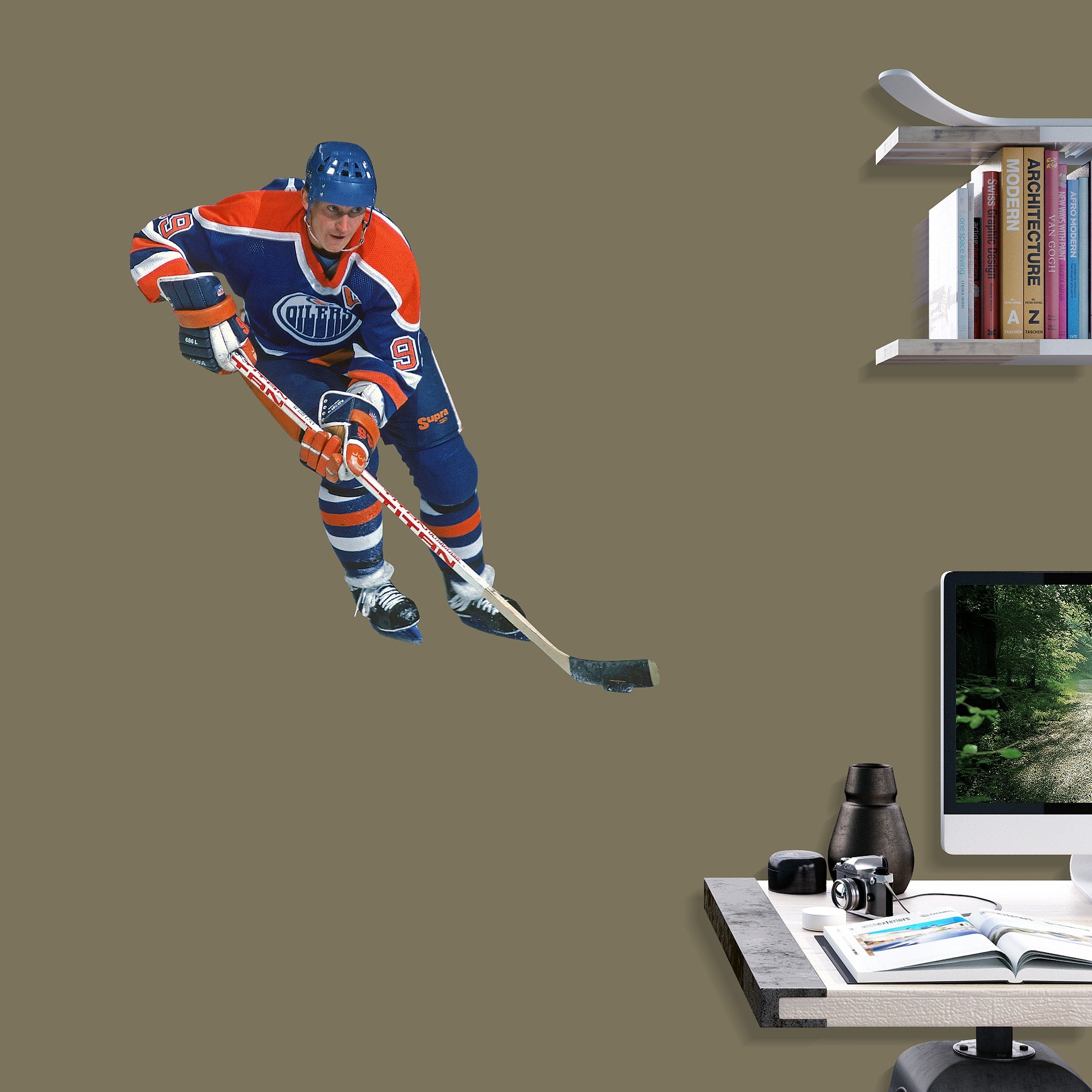 Wayne Gretzky for Edmonton Oilers - Officially Licensed NHL Removable Wall Decal 30.0"W x 27.0"H by Fathead | Vinyl