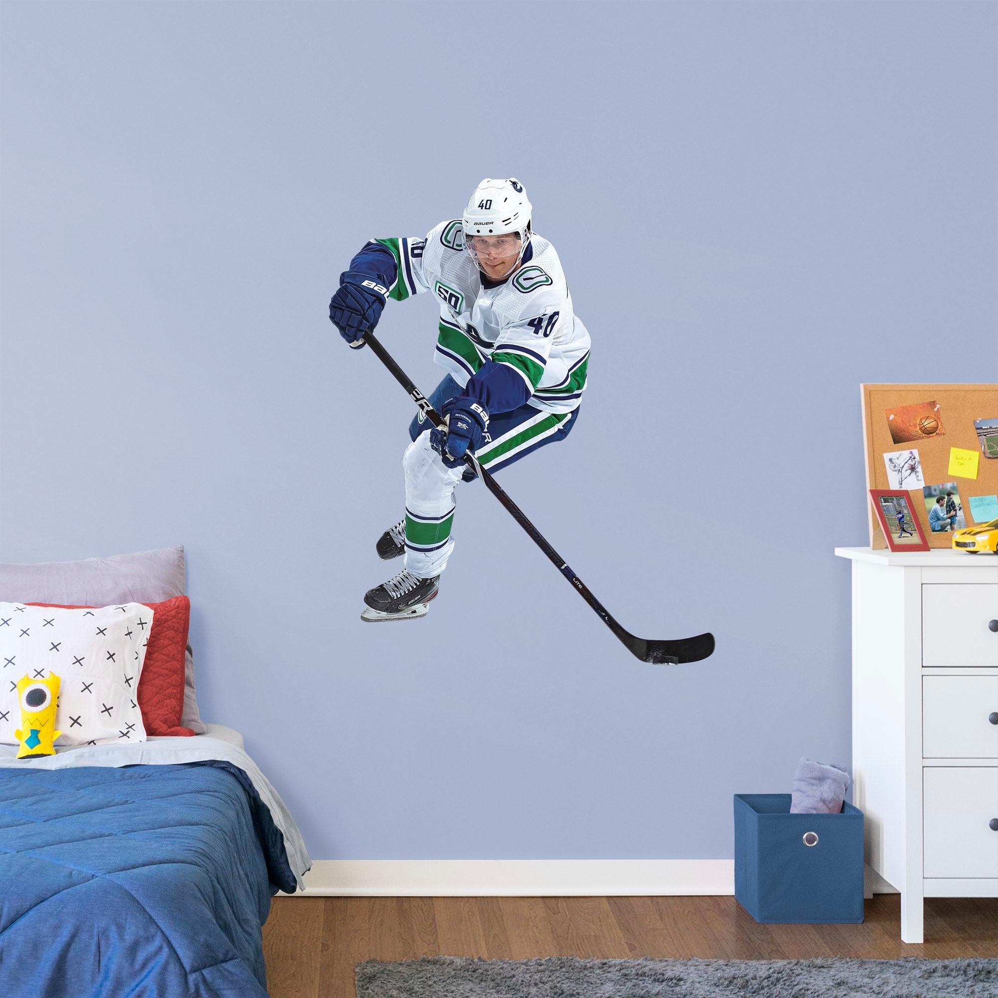 Elias Pettersson for Vancouver Canucks - Officially Licensed NHL Removable Wall Decal Giant Athlete + 2 Decals (44"W x 56"H) by